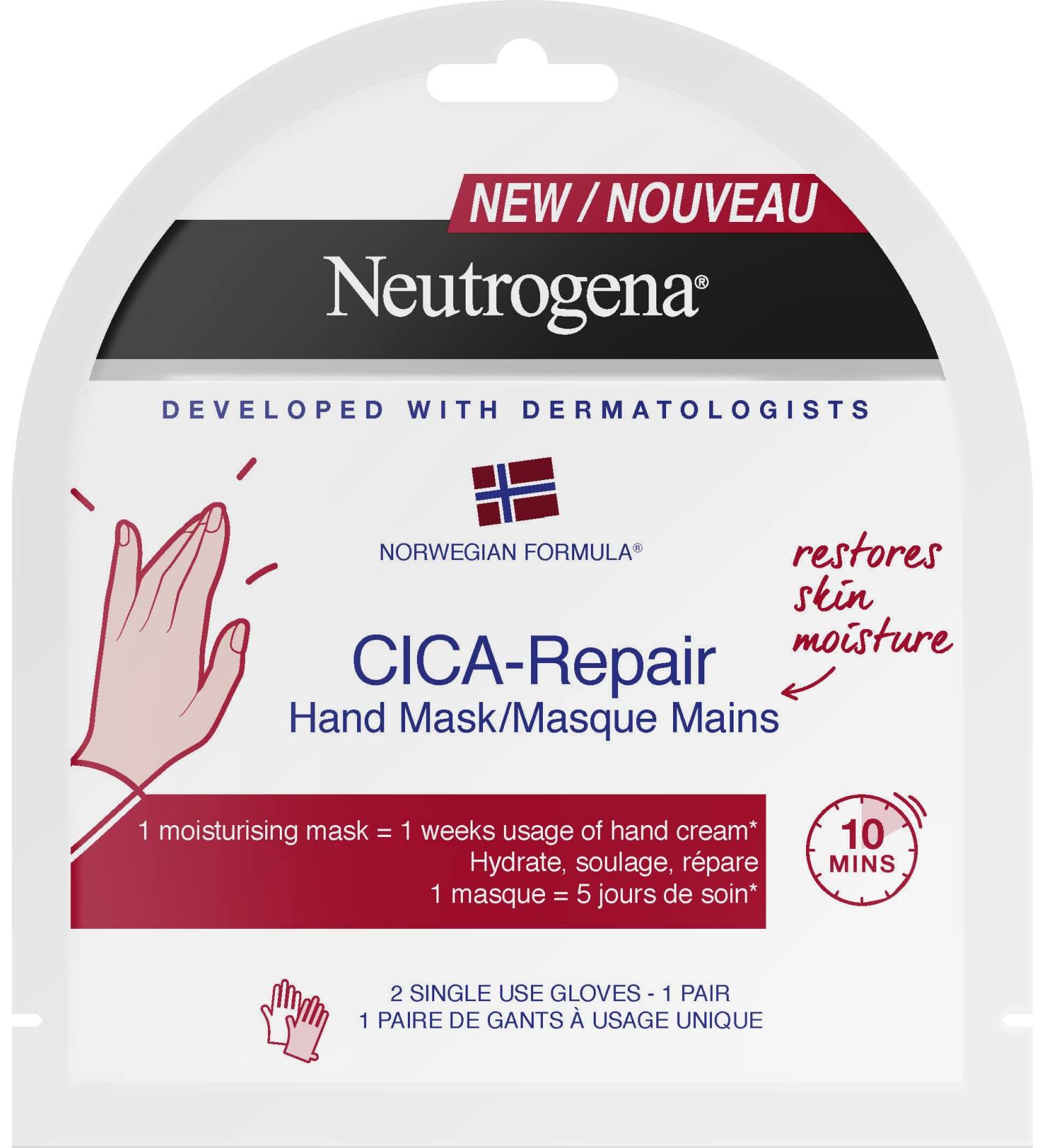 Neutrogena Cica Repair Hand Mask - Norwegian Formula | 1 or 2 Pieces for Intense Hydration & Repair | Shop Internationally - Buy Online on GoSupps.com