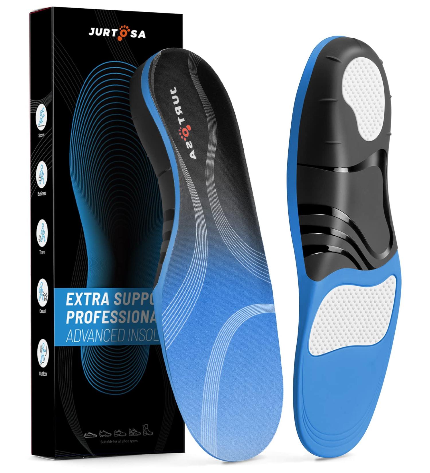 TMANI Arch Support Insoles Plantar Fasciitis Men Women - Orthotic Shoe Inserts Flat Feet - Heavy Duty Boot Insoles Work Sport - Blue 10.5-12 (29-30.5CM) - Buy Online on GoSupps.com