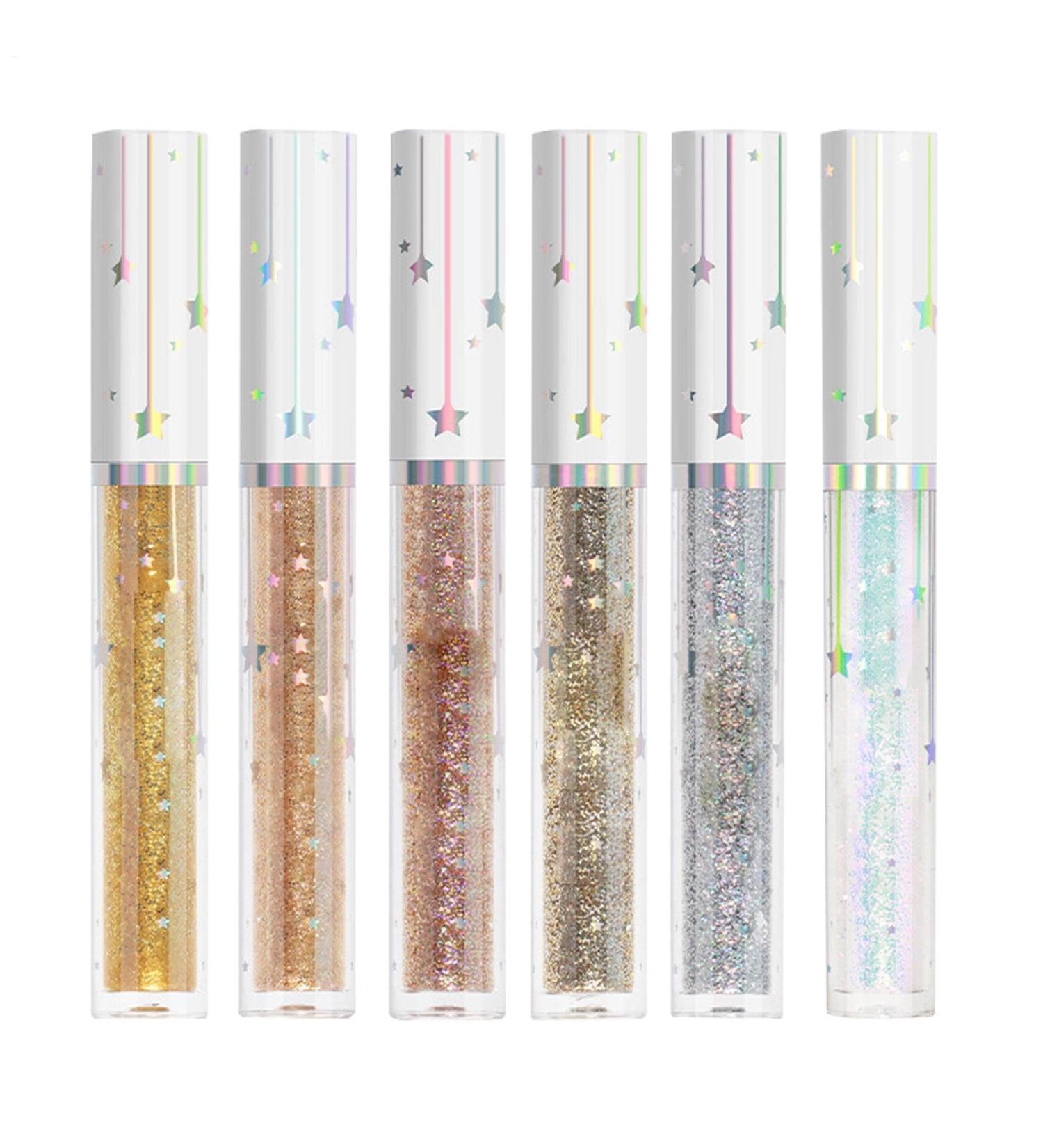  Dubbulon Liquid Glitter Eyeliners Waterproof Liquid Eyeliners Eye Makeup Set 6 Colours Waterproof Eyeliner Pencil - Highly Pigmented Color Eyeliners  - Buy Online on GoSupps.com