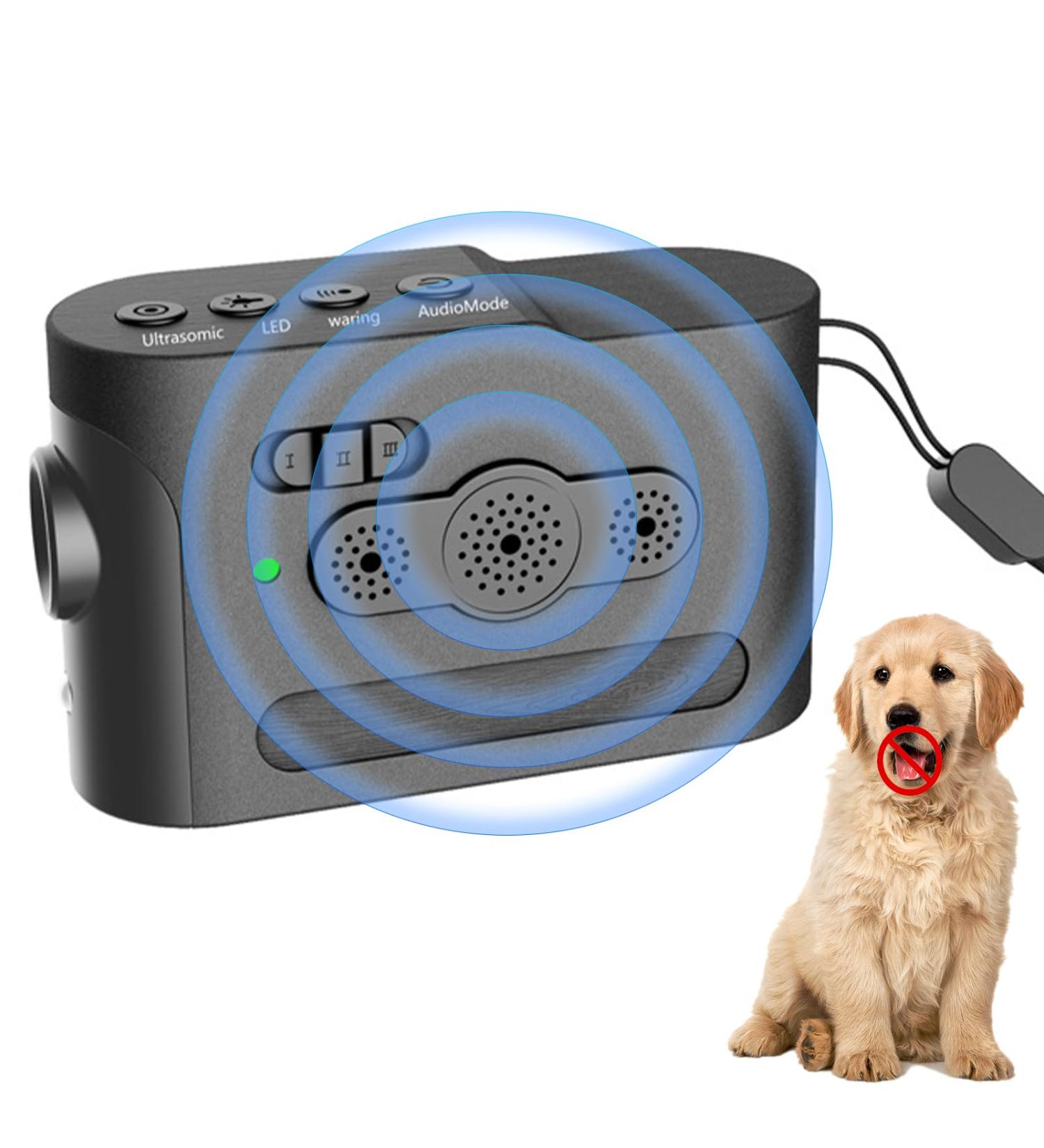 Aoegle Anti Barking Device 2023 - Ultrasonic Deterrent with 3 Levels - Rechargeable & Portable - Safe for Humans & Dogs - 33FT Range - Buy Online on GoSupps.com