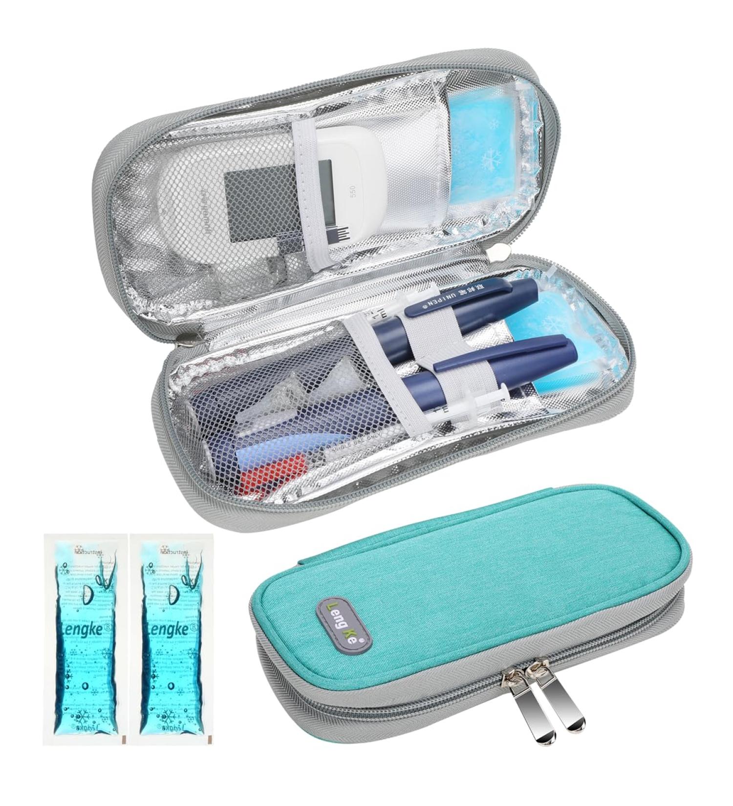 Youshares Insulin Cooling Bag with 2 Cooling Packs - Essential Diabetes Accessories for Safe Travel | Diabetic PEN Cool Box (Green) - Buy Online on GoSupps.com
