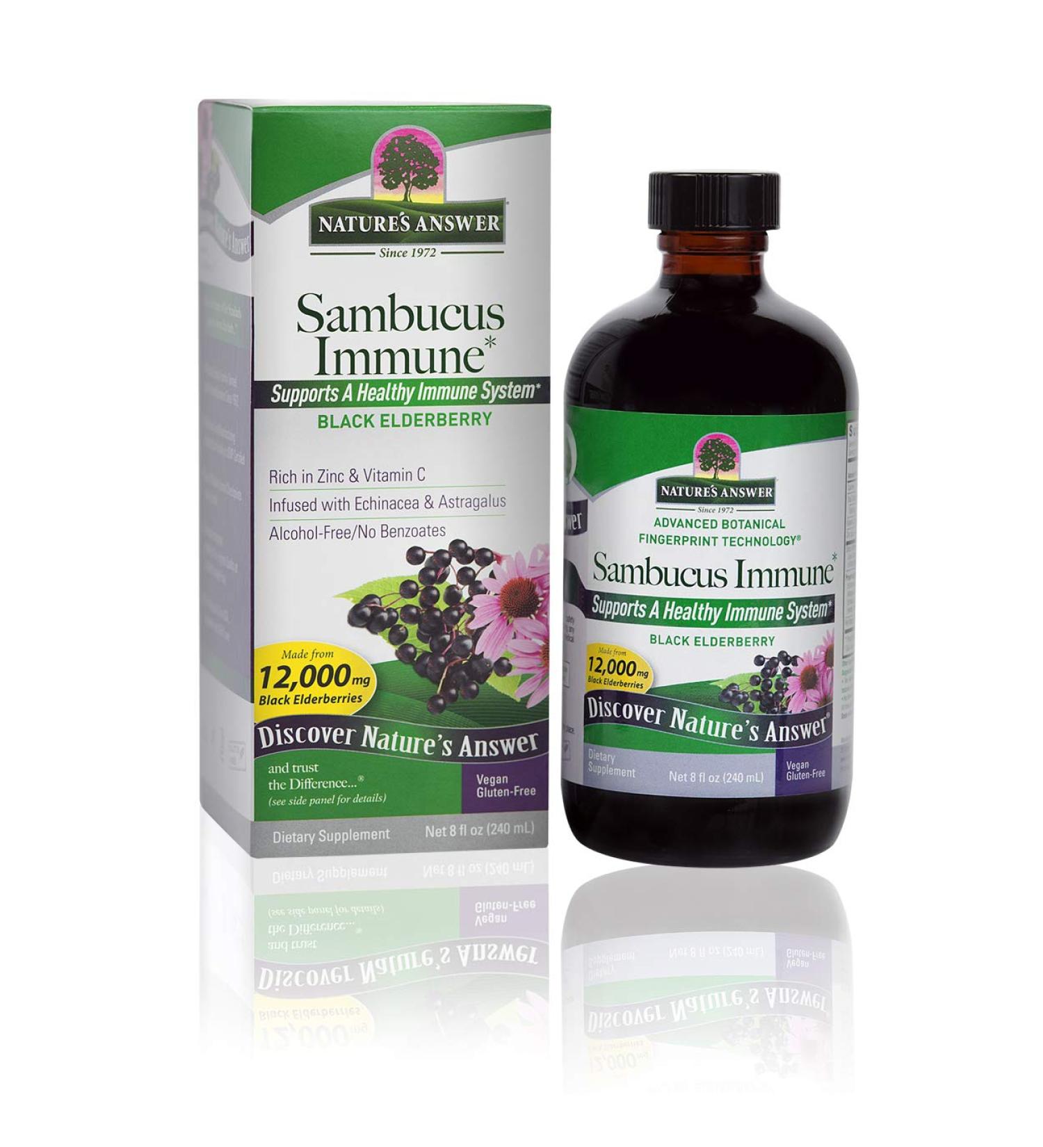 Nature's Answer Sambucus Immune Support with Echinacea & Astragalus - 12000 mg, 8 fl oz - Buy Online on GoSupps.com