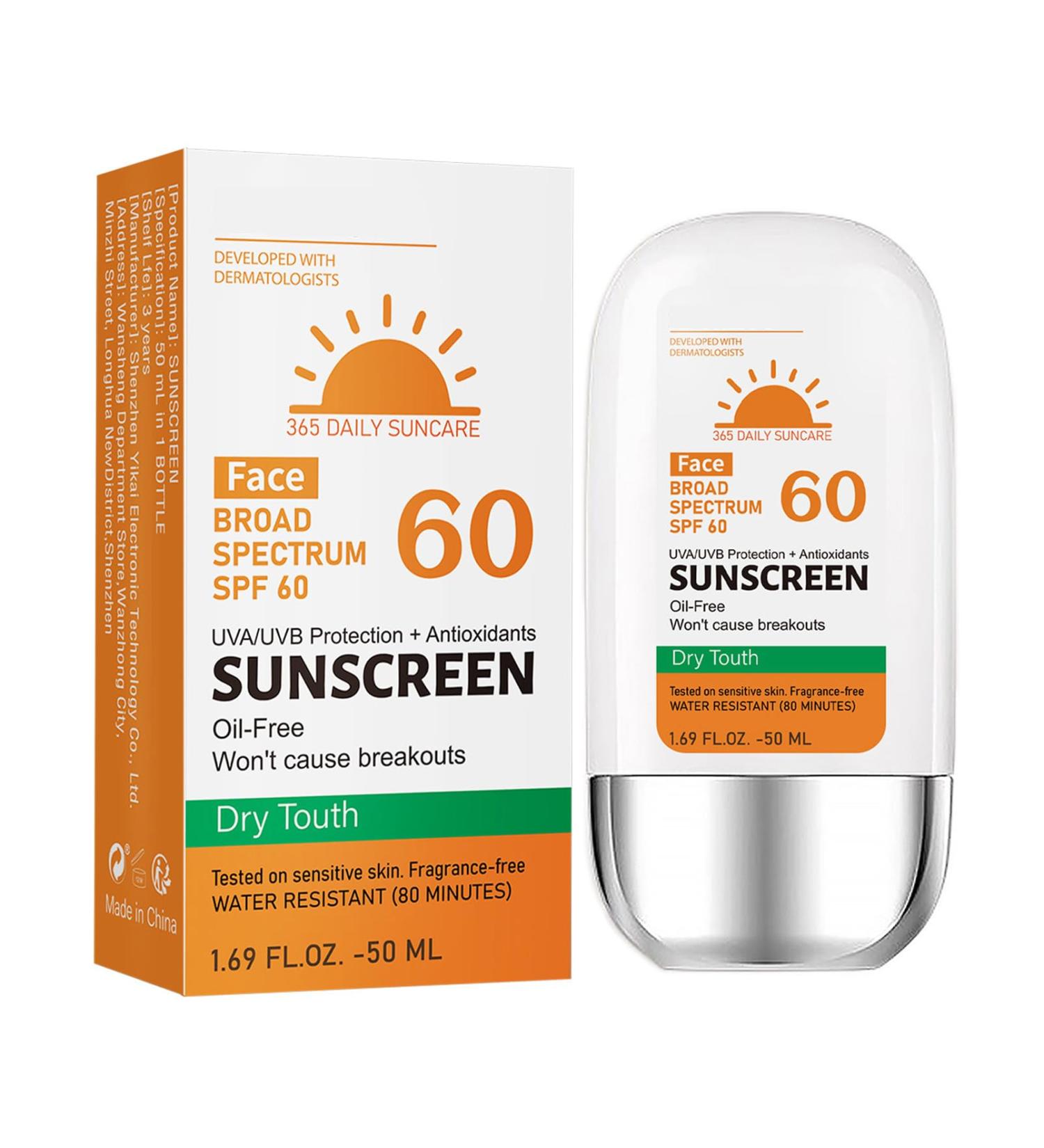Sunscreen SPF60 Sun Screen Protector for Face and Body 50ml Waterproof & Sweat-proof Sun Cream Ultra Light Moisturizing Sun Lotion for Women Men Non Greasy Sun Block Cream - Buy Online on GoSupps.com