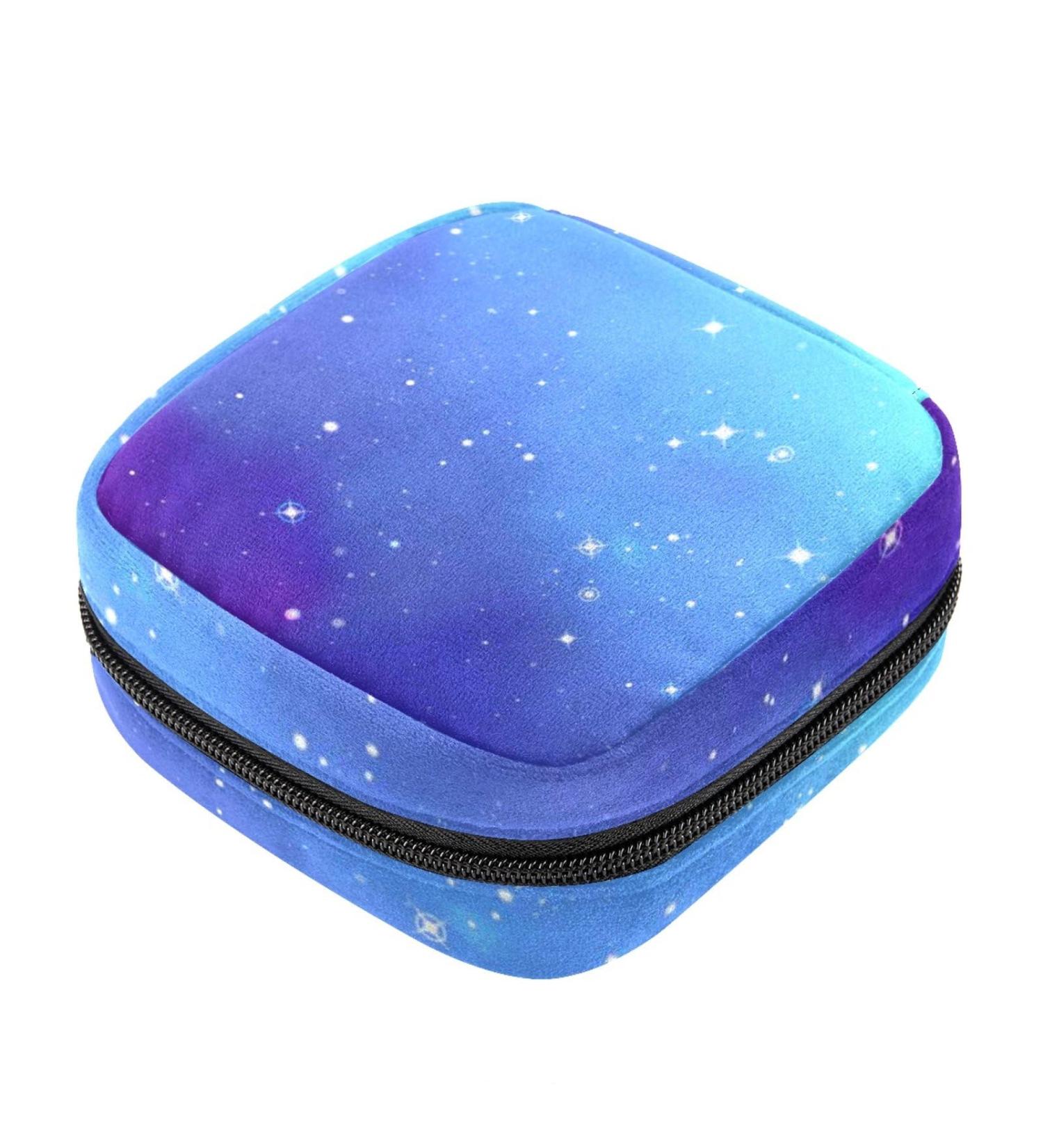Blue Galaxy Starry Sky Menstrual Storage Bag - Period Kit Pouch for Women, Teens, Girls - Menstrual Cup & Tampon Organizer - Color 11 - Buy Online on GoSupps.com