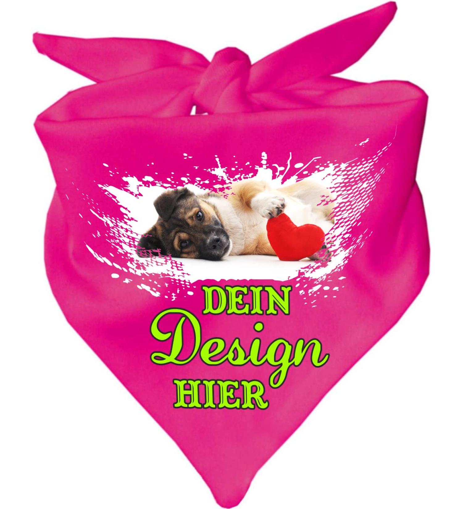 Personalized Pink Dog Triangular Scarf | Custom Motif | Size 68cm x 20cm - International Shipping - Buy Online on GoSupps.com