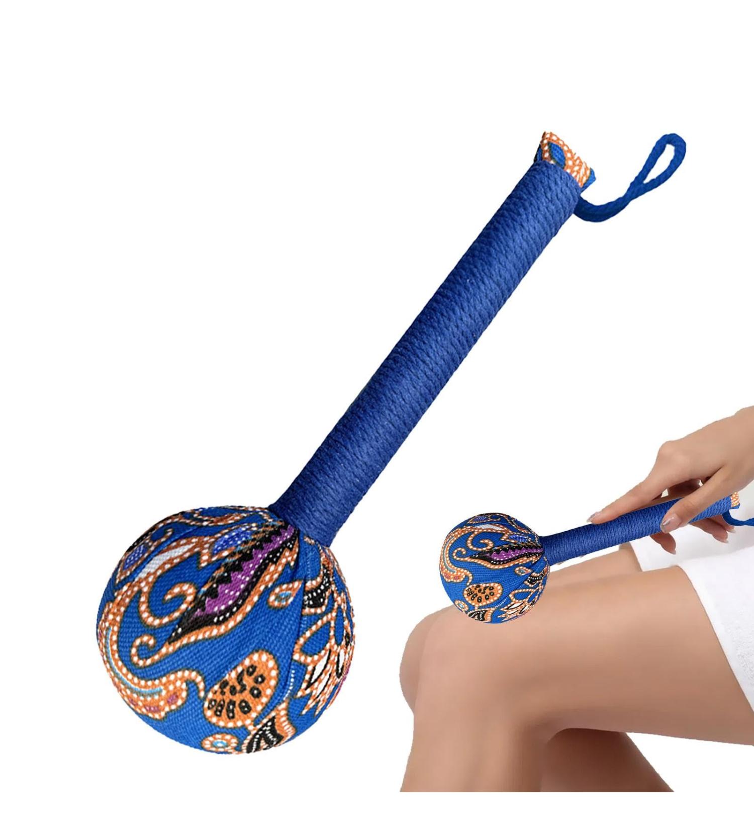 Massage Hammer Tool | Back & Body Pain Relief | Manual Wormwood Hand Massager - 26cm Blue - Buy Online on GoSupps.com