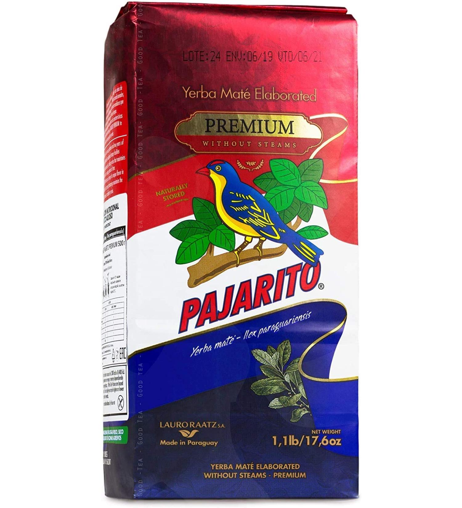 Pajarito Yerba Mate Premium Despalada 500 g Th mat du Paraguay Sans tiges