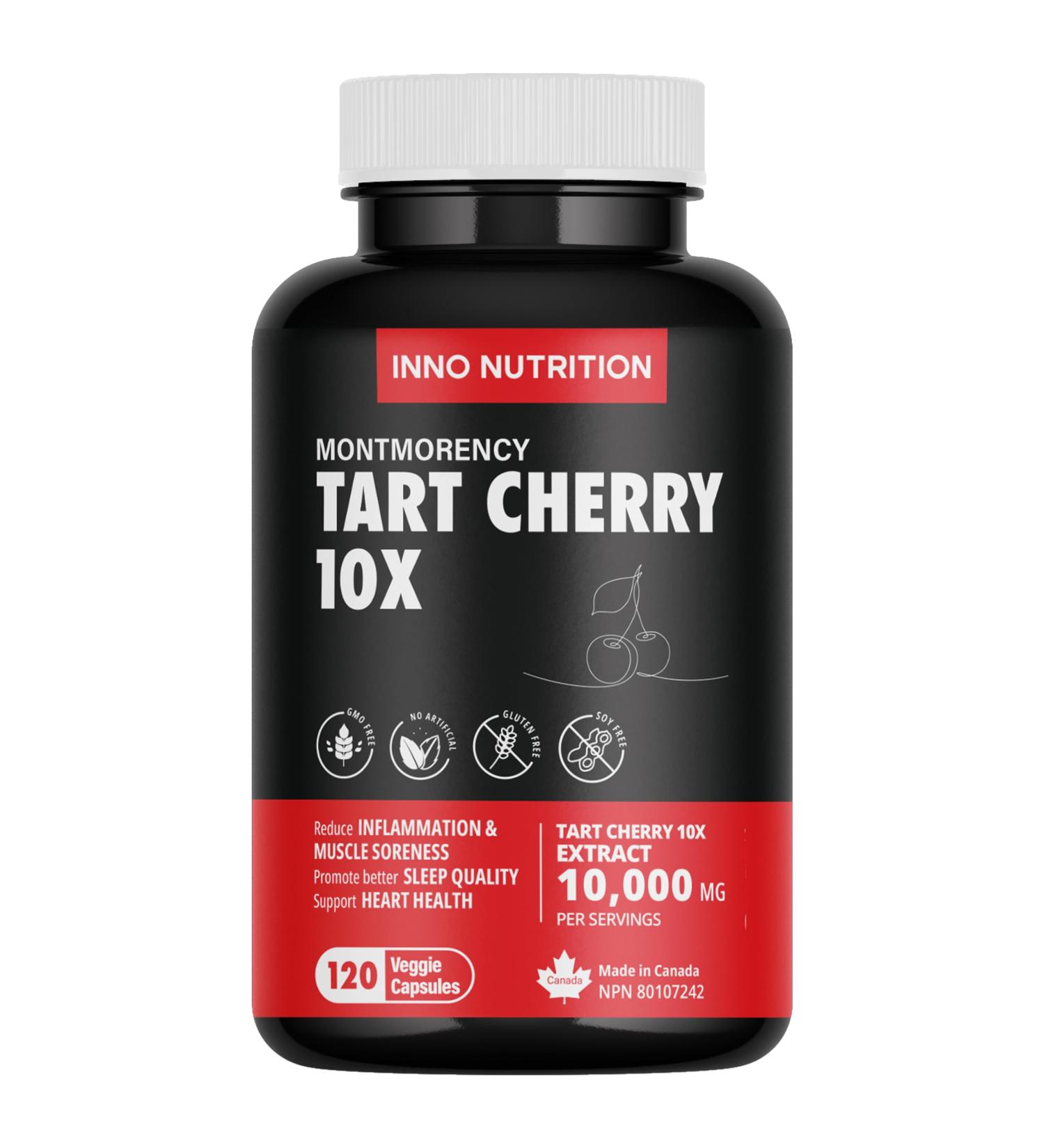 Tart Cherry 10 000mg Montmorency 10X Extract 120 Capsules Gout Pain Relief Vegetarian Potassium Non-GMO Allergen-Free Made in Canada (120 count (pack of 1)) - Buy Online on GoSupps.com