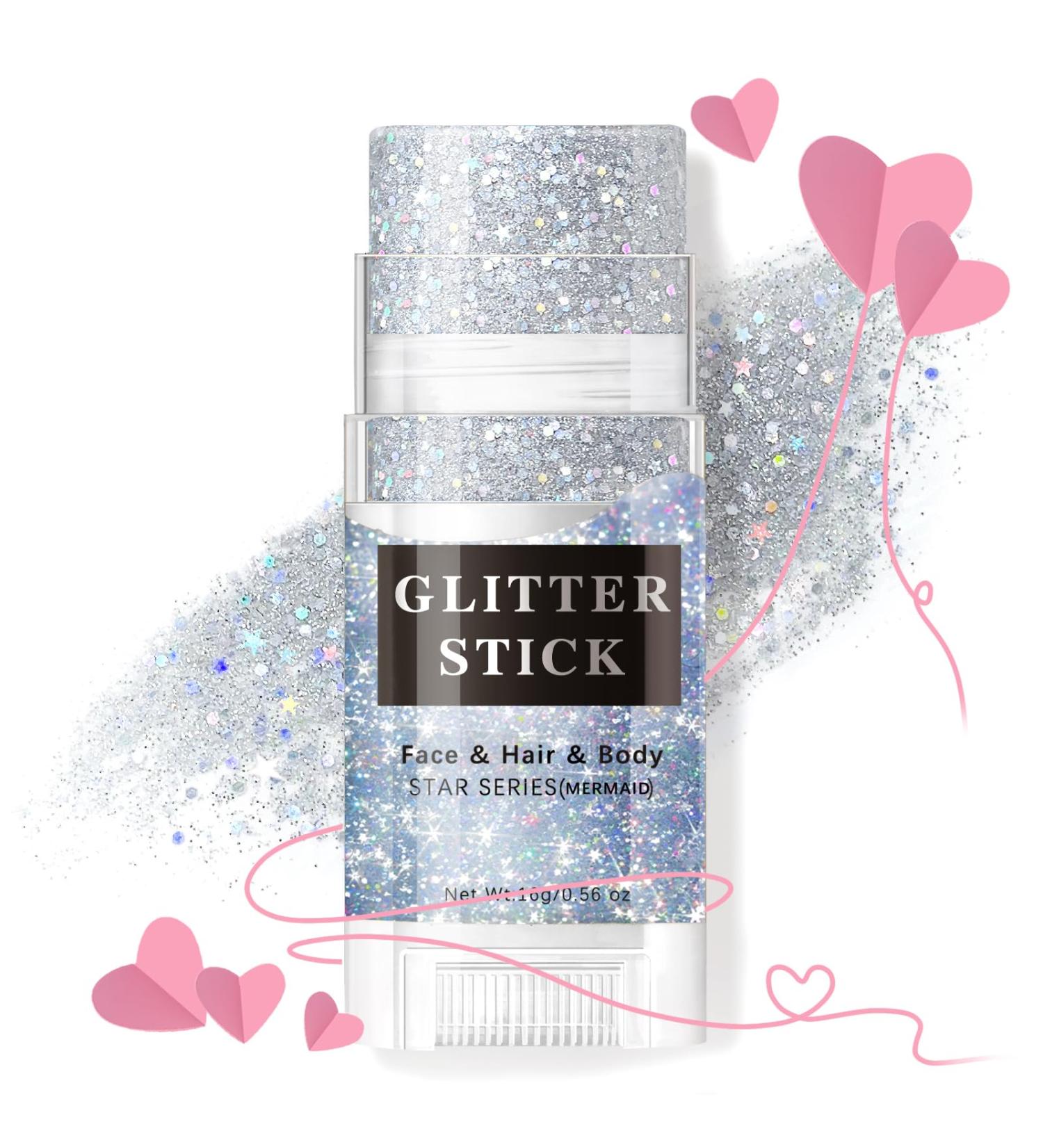 Silver Body Glitter Stick - Holographic Chunky Gel for Concerts Festivals & Parties | Sparkling Mermaid Makeup Accessories - Buy Online on GoSupps.com