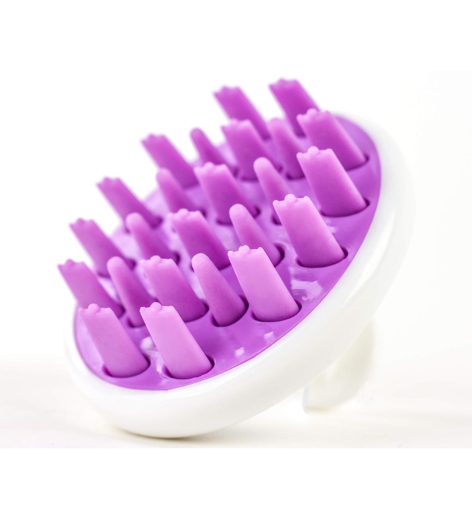 Zyllion Scalp Massager Dandruff Brush - Exfoliating Shampoo Scrubber for Hair Growth (Purple) - Buy Online on GoSupps.com