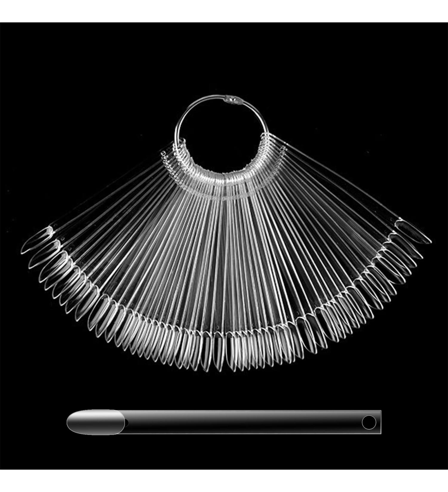 Rnitle Transparent Nail Swatches Sticks - 50 Piece Fan-shaped Board for Nail Polish Display and Practice - Clear Nail Colour Display - Buy Online on GoSupps.com