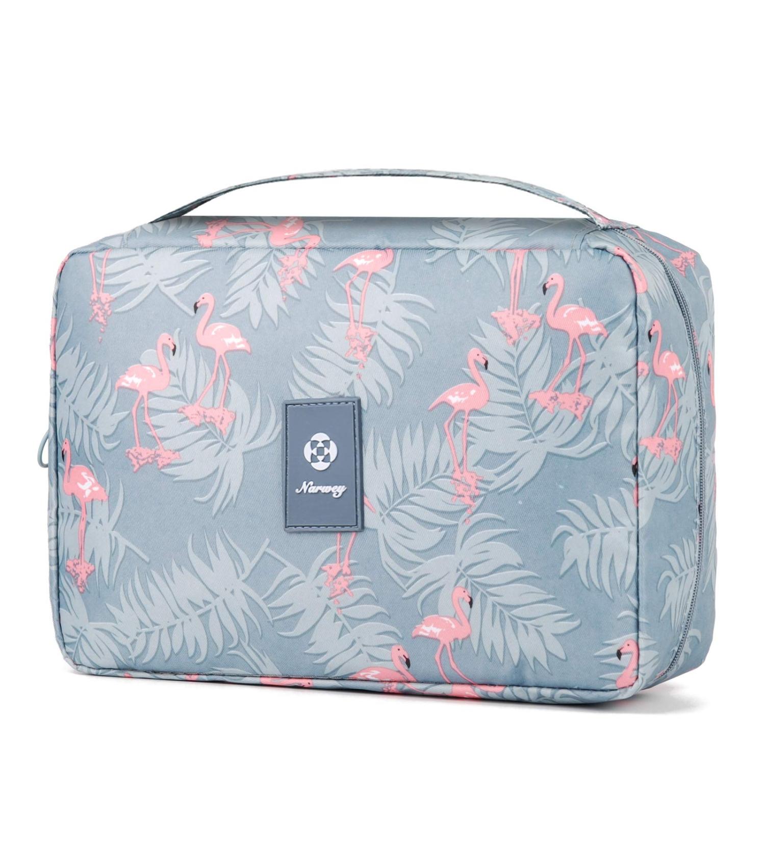 Women's Waterproof Travel Hanging Toiletry Bag Organizer - Flamingo Theme - Buy Online on GoSupps.com