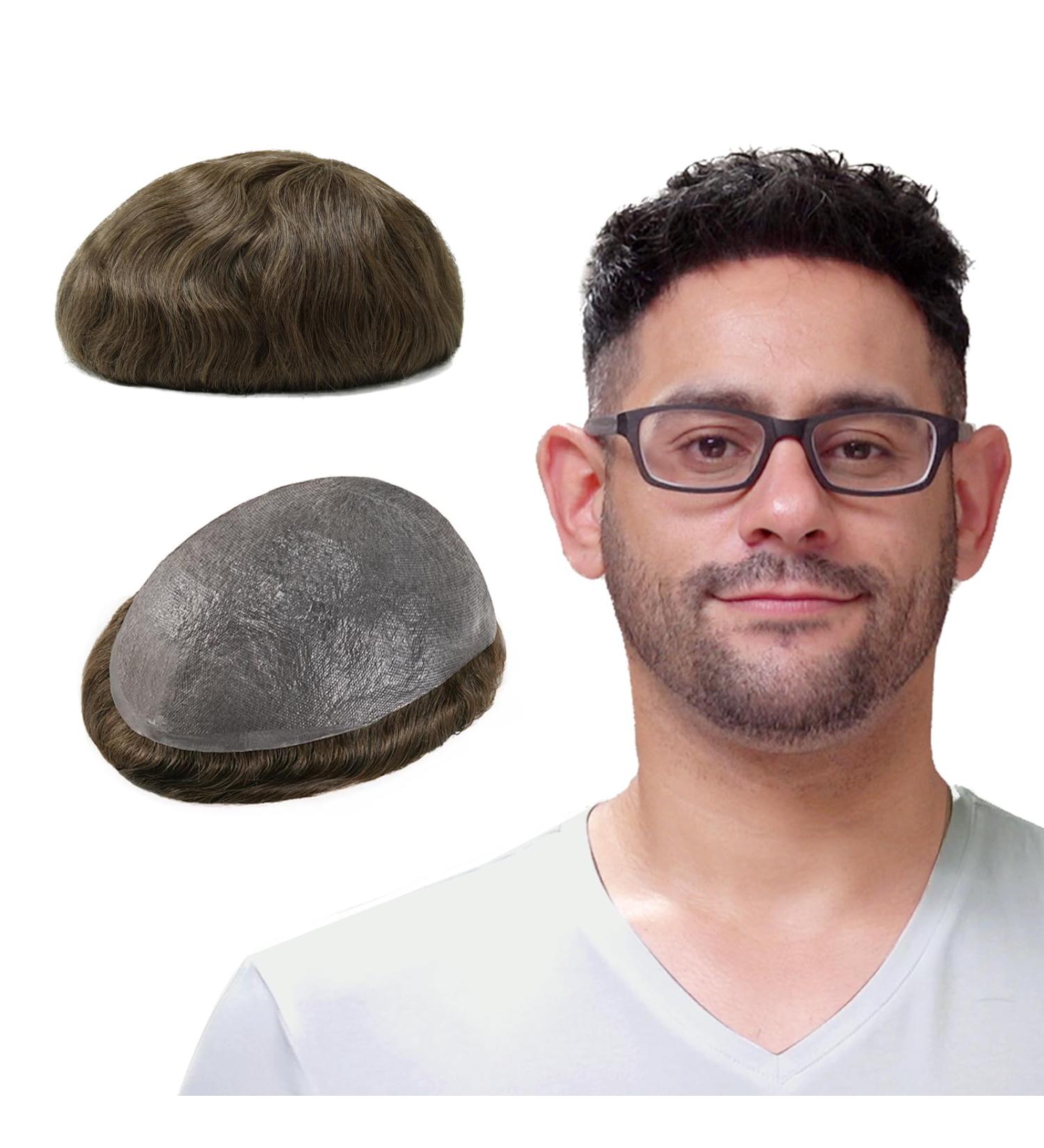 Lordhair Toupee for Men with 100% European human hair 8x10 inch Hairpiece for Men 0.03mm Ultra Thin Skin Hairsystem All V-looped Mens Toupee (Light Brown #7) Light Brown 7# - Buy Online on GoSupps.com