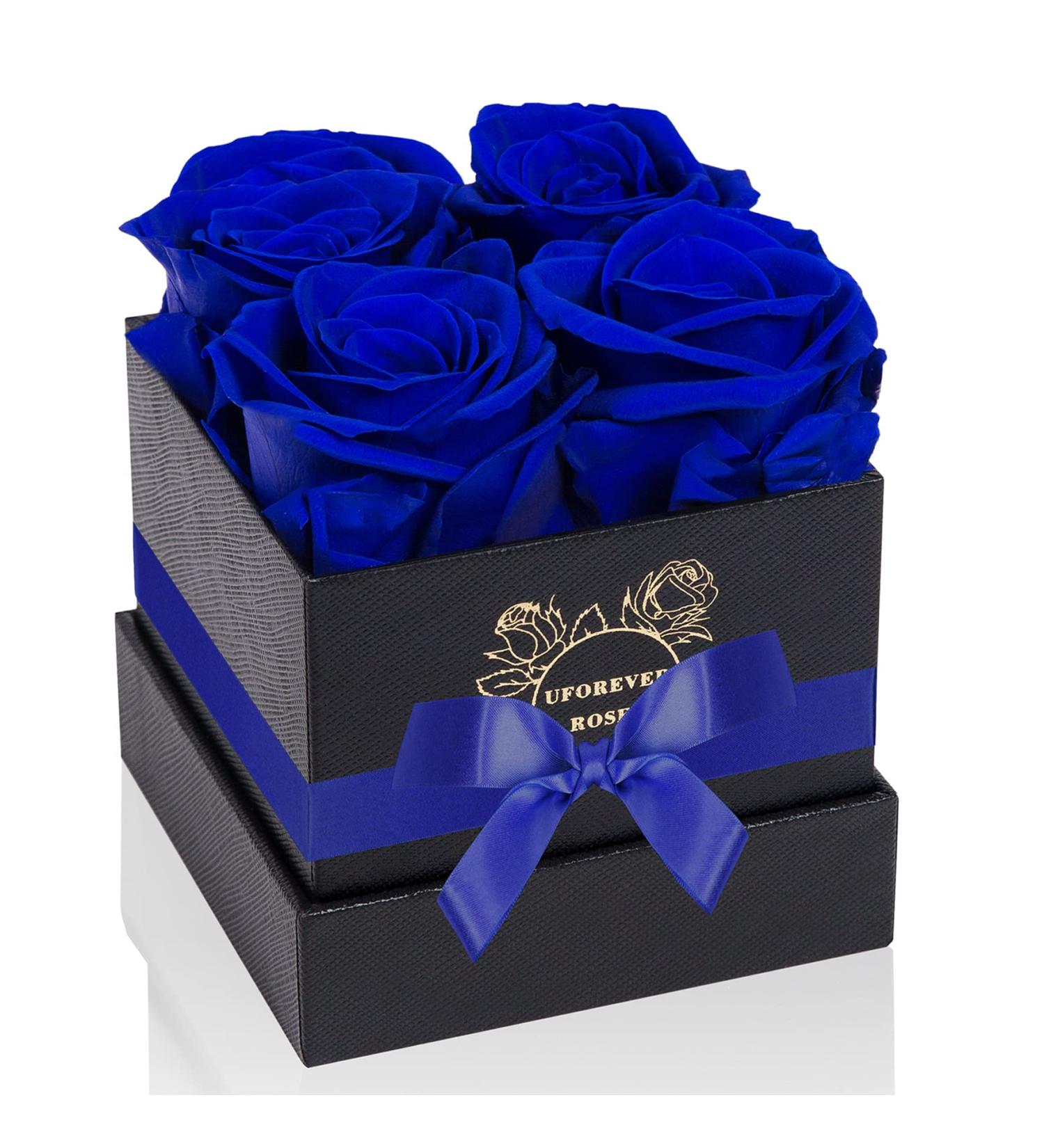 UFOREVER ROSES Preserved Roses in Box - Royal Blue, Lasts a Year - Perfect Gift for Her on Mother's Day, Valentine's Day, Christmas, Birthday, Anniversary - Buy Online on GoSupps.com