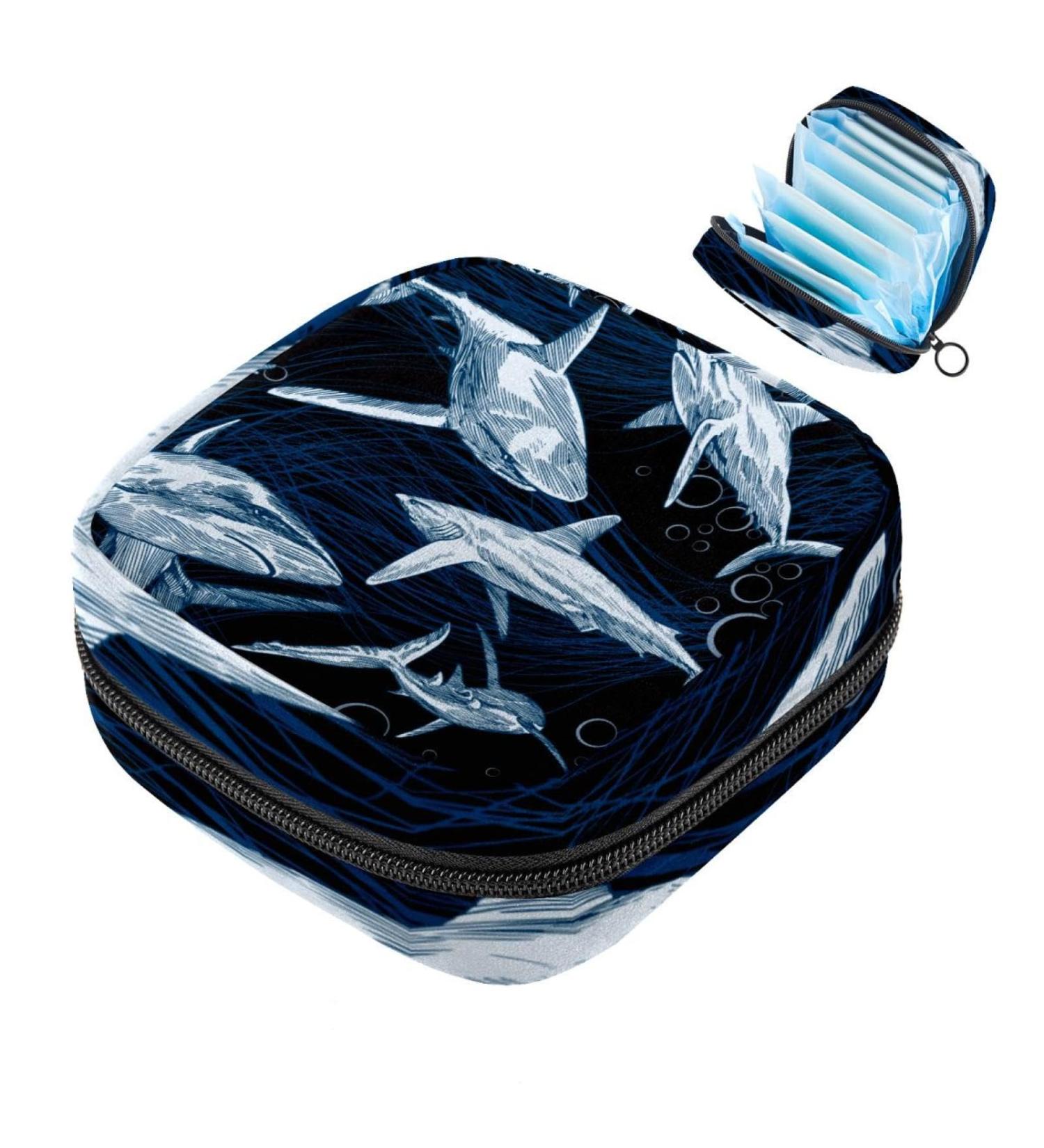 Cool Sharks Storage Bags for Women | Portable Menstrual & Bandage Holder | Multi-Colored For School & Office - Buy Online on GoSupps.com