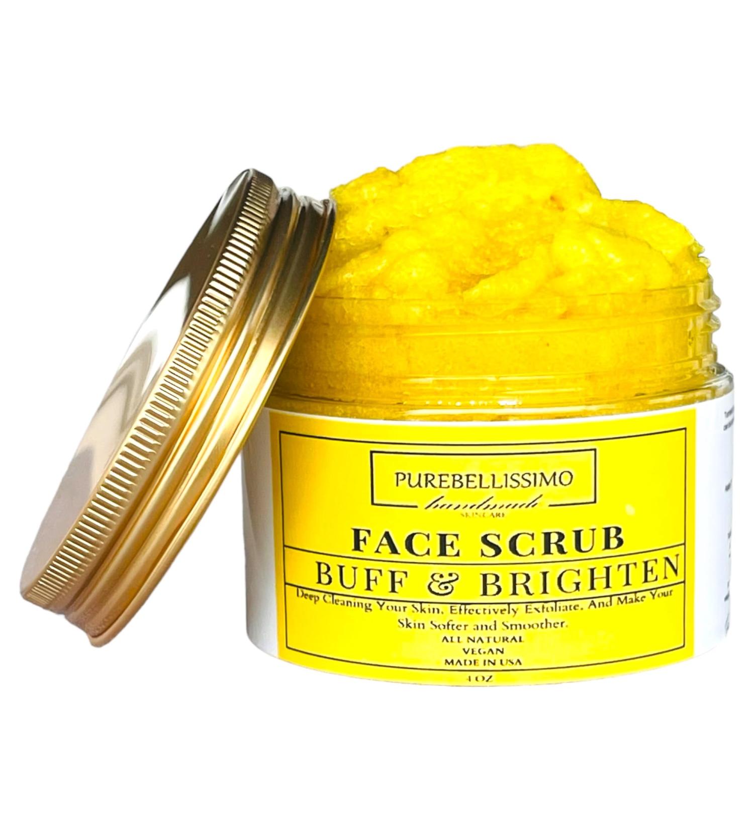 Natural Turmeric Facial Exfoliant with Niacinamide and Shea - Fragrance Free Face Sugar Scrub for Glowing Skin - Buy Online on GoSupps.com