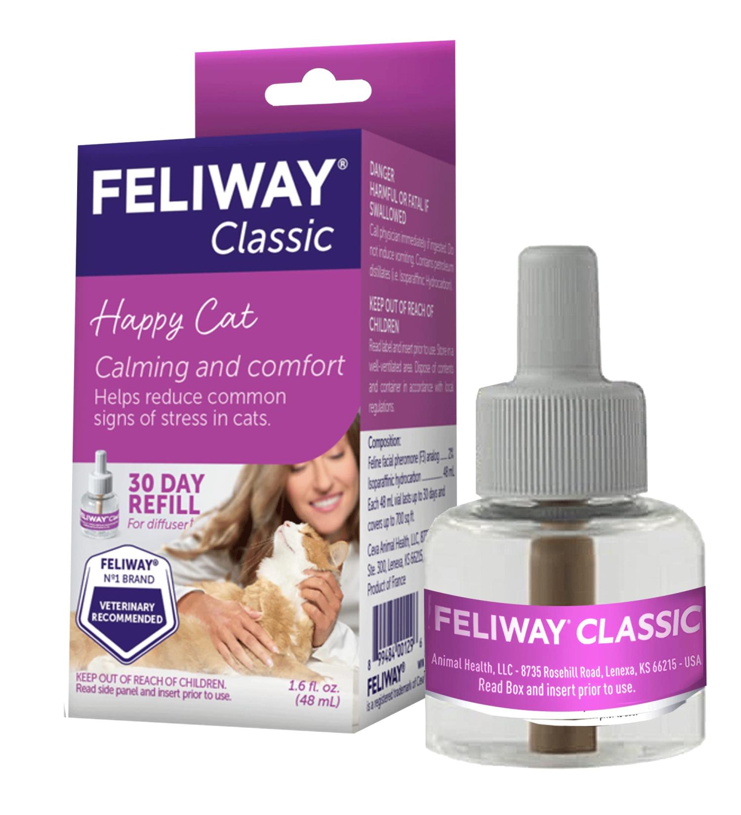 FELIWAY Classic Calming Diffuser Refill - Natural Cat Stress Relief - Buy Online on GoSupps.com