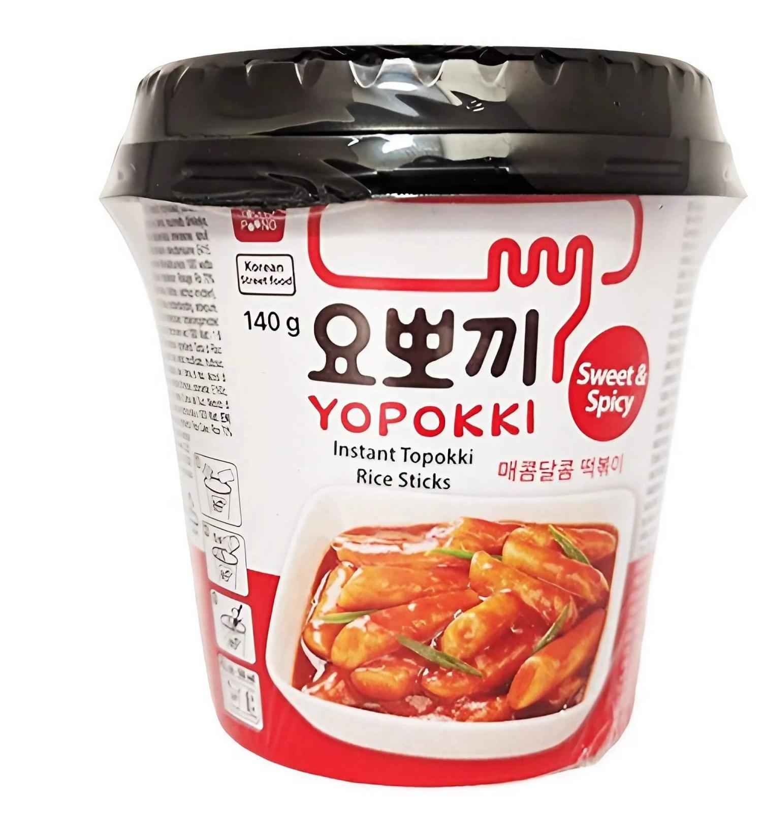 Zeelec Yopokki Pack of 6 Sweet and Spicy Instant Topokki Rice Cakes (6 x 120g)