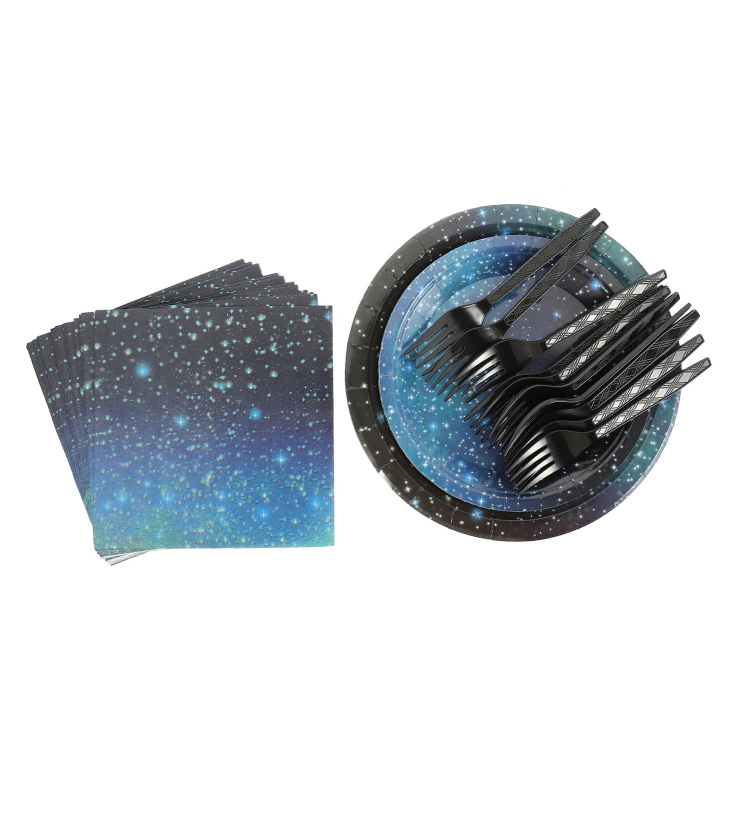 Buy Cabilock 24 Set Space-Themed Paper Plates & Cups - Perfect Outer Space Party Decorations & Dinnerware for Kids' Birthday Celebrations - Buy Online on GoSupps.com