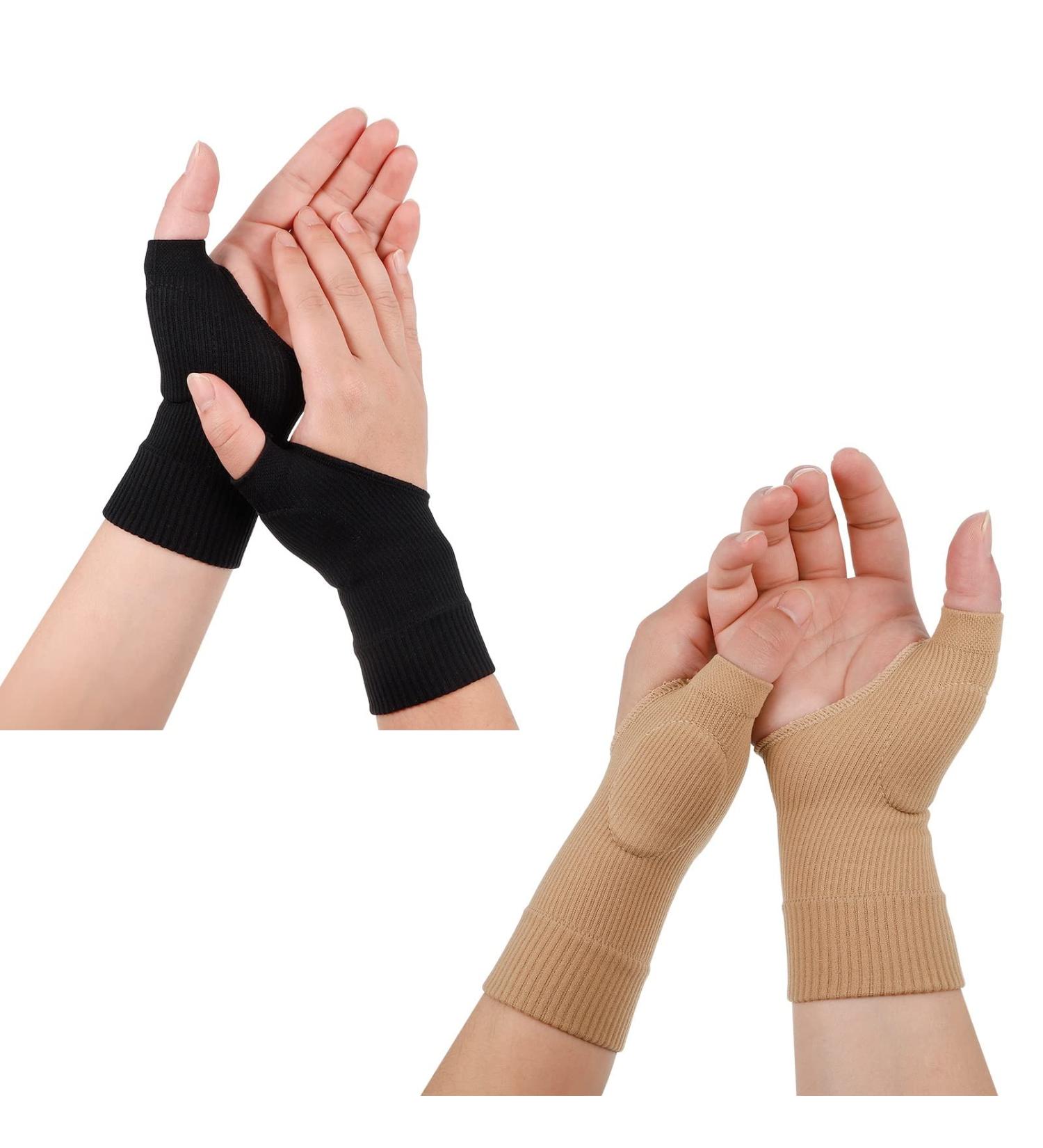 Dacitiery Gel Hand Wrist Support Brace 2 Pairs for Arthritis & Joint Pain Relief - Compression Gloves for Sports - Black & Beige - Buy Online on GoSupps.com