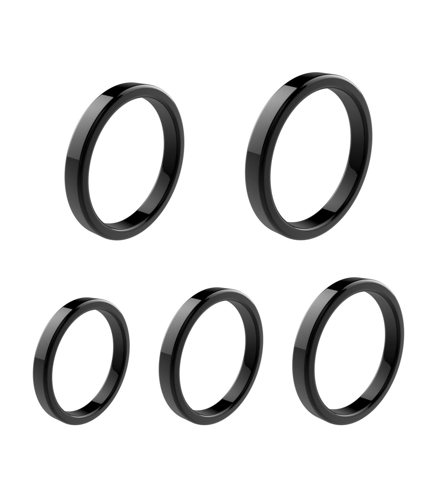 Genuine Hematite Rings for Balance & Energy | 5PCS Magnetic Stone Ring Set for Anxiety & Pain Relief | Root Chakra Therapy Gift - Size 8, Black 4mm - Buy Online on GoSupps.com