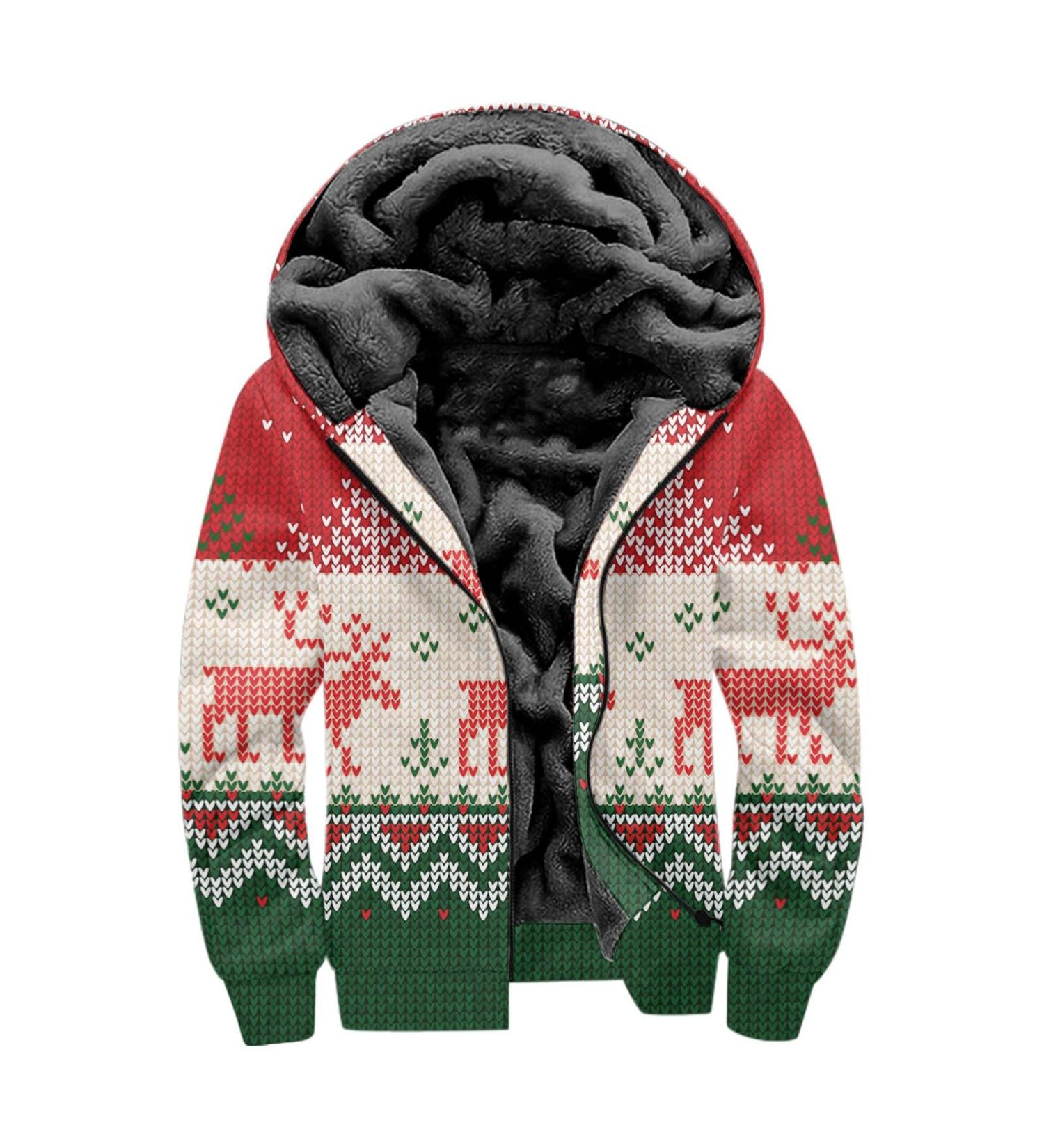 Hanxiulin Oversized Plush Hoodie Jacket - Men's Winter Coat Reversible & Breathable - Buy Online on GoSupps.com