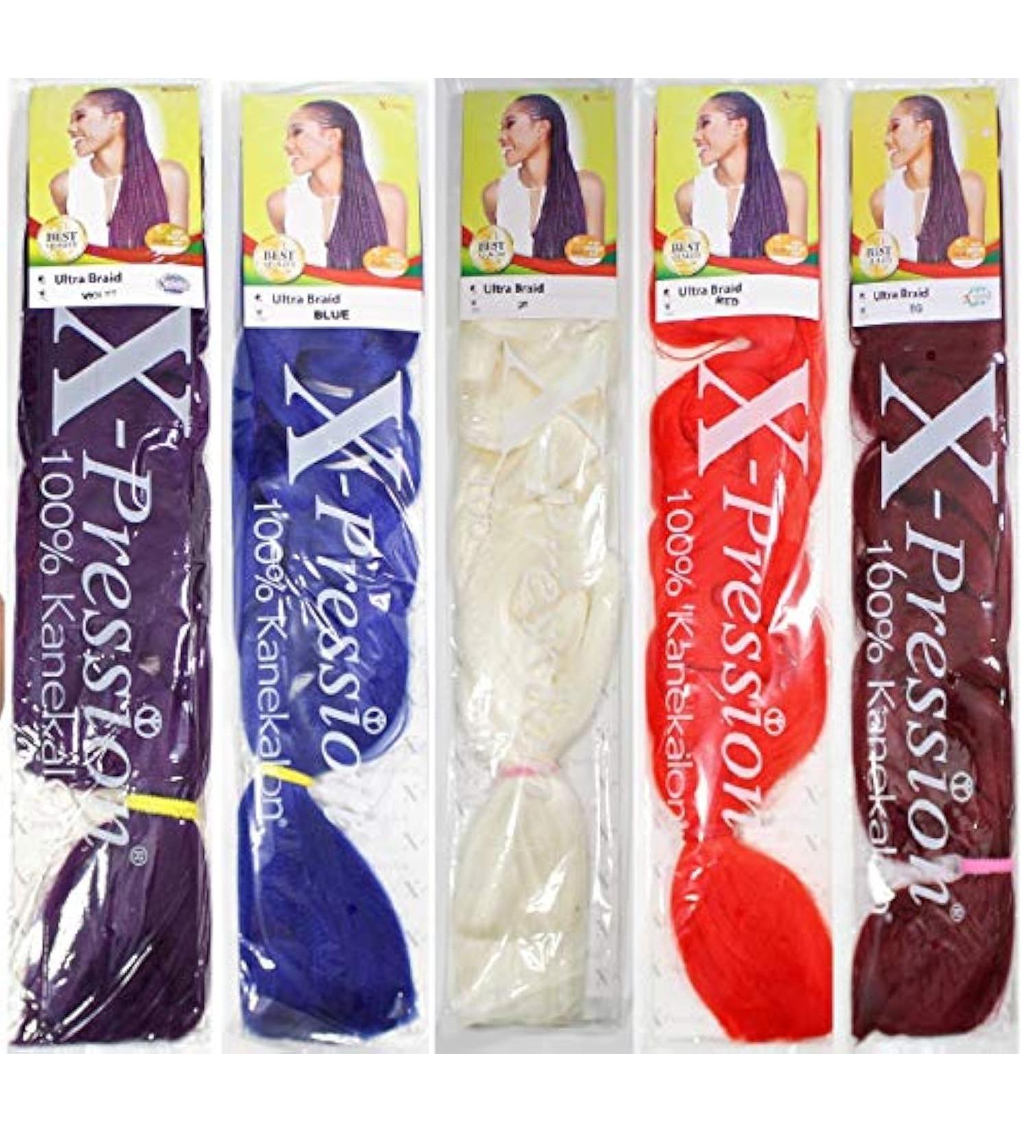 X-PRESSION Hair Braid Extension 1B/27 Natural Black/Honey Blonde Kinky Sew-In Synthetic