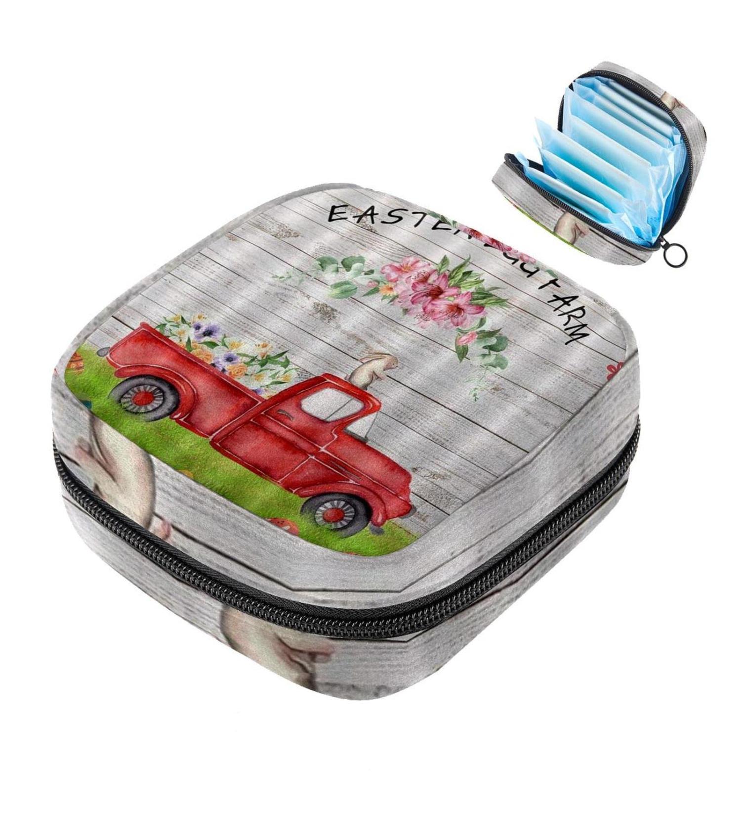 Shop Women's Binding-Up Bags - Red Truck Easter Theme with Zip Pockets for Menstrual Storage - Buy Online on GoSupps.com