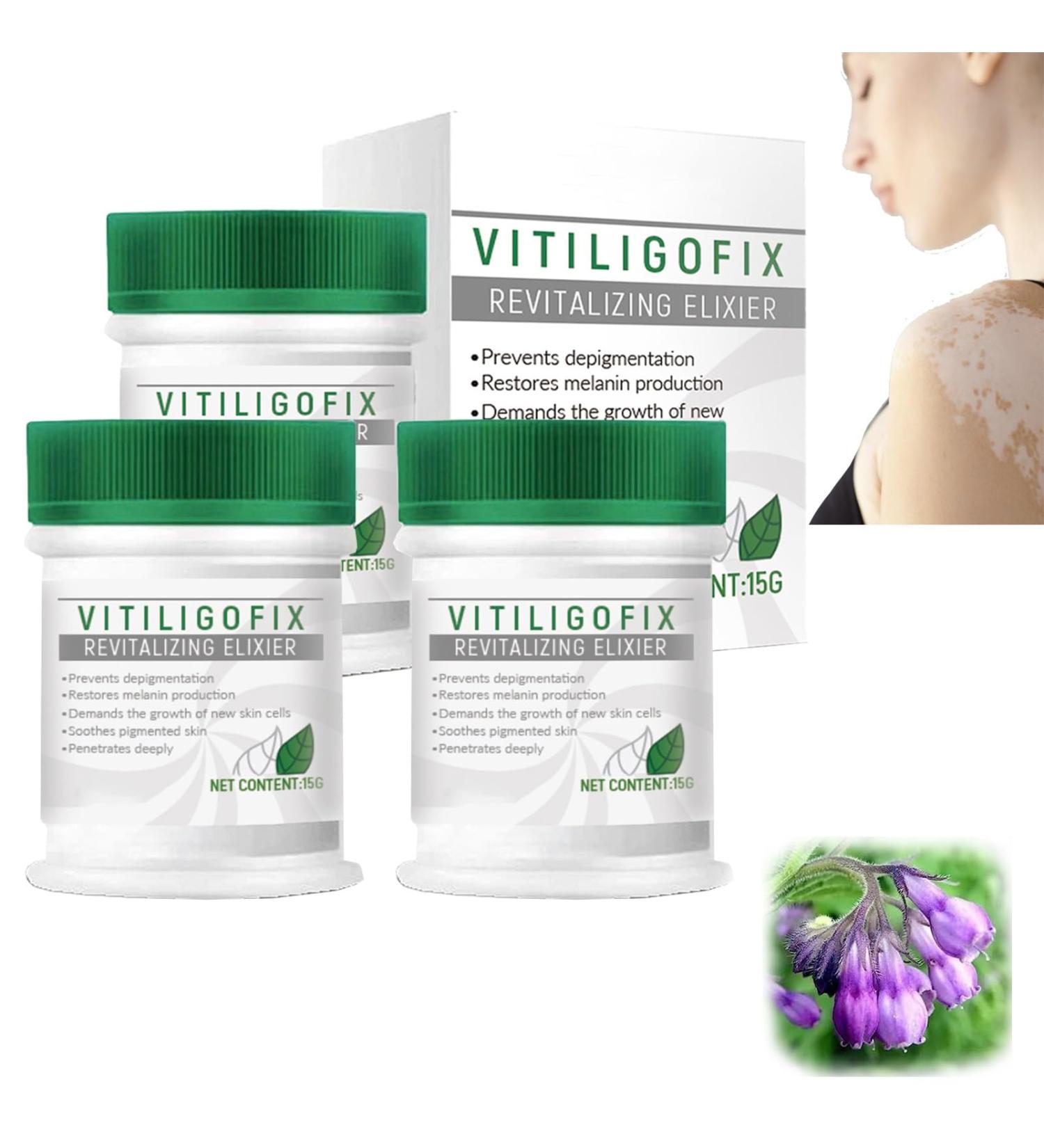 Vitiligo Fix Revitalize Elixir Cream | Psoriasis Relief | Moisturizer for Skin | Reduce White Spots | 3pcs Set - Buy Online on GoSupps.com
