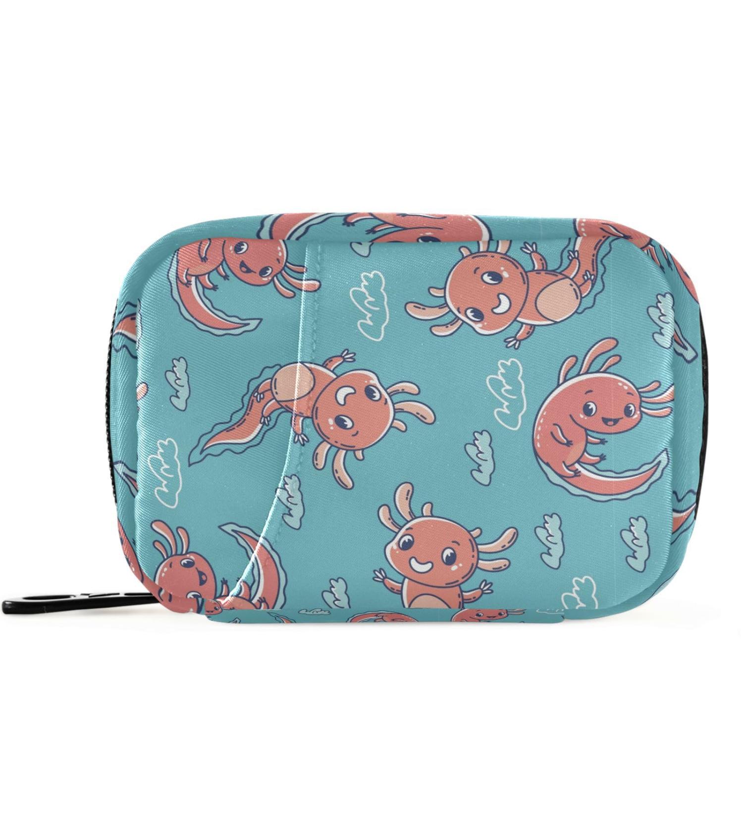 Shop Pfrewn 7-Day Happy Axolotls Pill Organizer Case - Portable Travel Pill Box for Vitamins & Supplements - Buy Online on GoSupps.com