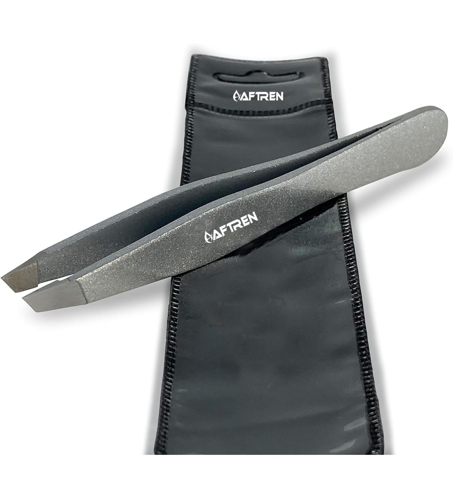 Professional Sloping Tip Stainless Steel Tweezers for Eyebrow Shaping | Hair Removal Tool with Bonus Protective Cover - Ideal for Men & Women - Buy Online on GoSupps.com