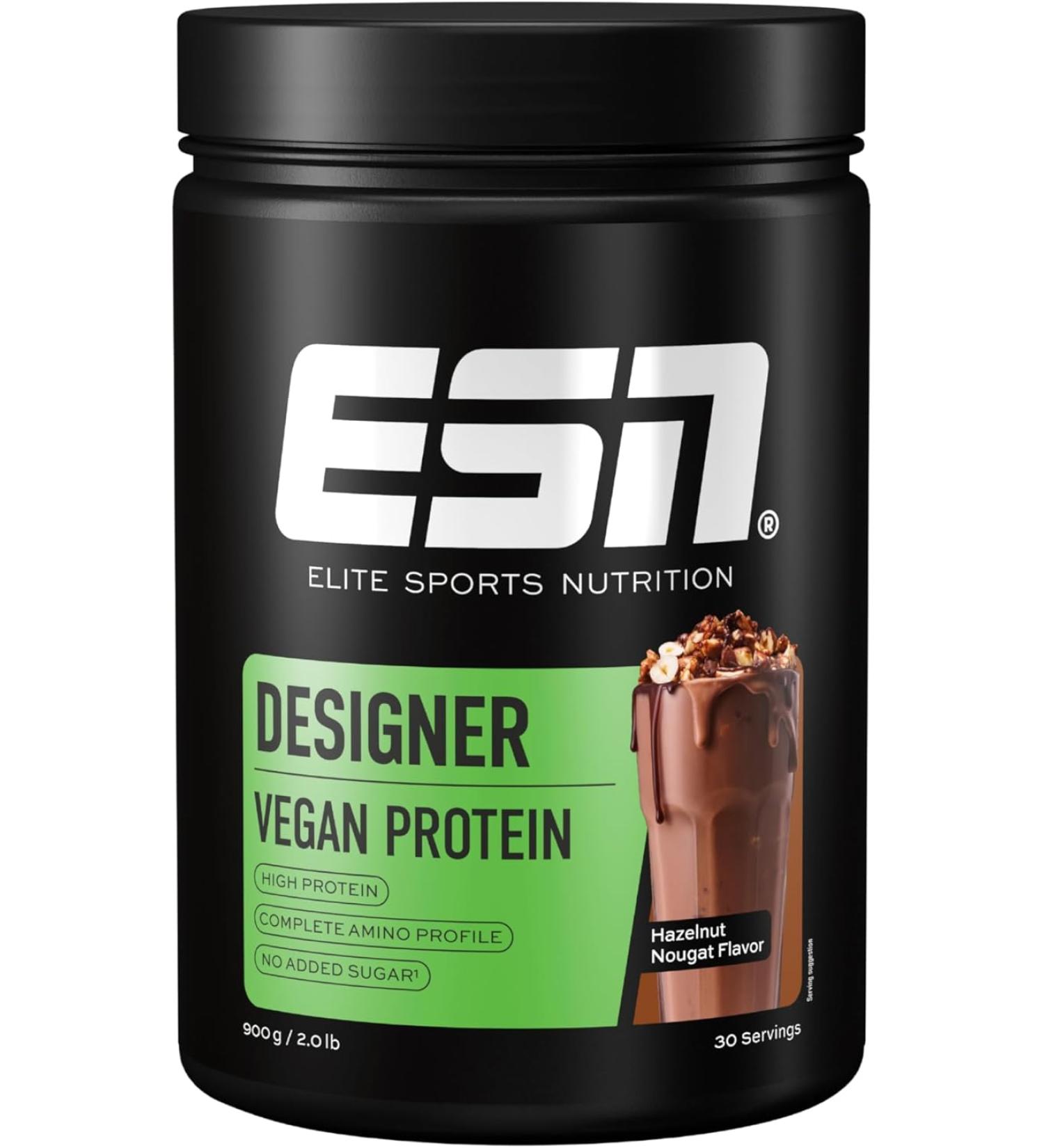 ESN Vegan Designer Protein Powder with Soy - Hazelnut Nougat - 900g - Buy Online on GoSupps.com