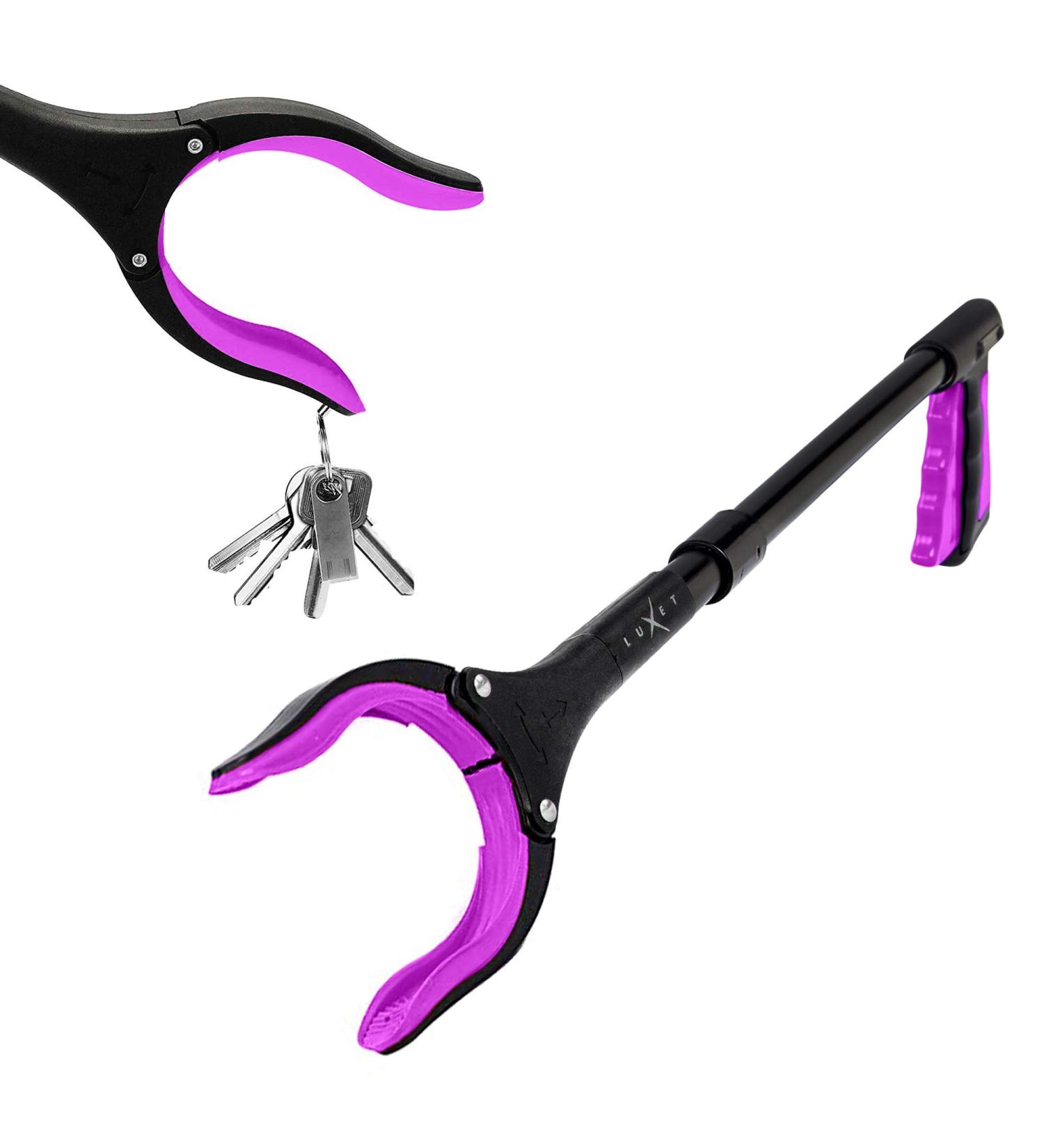 19 Foldable Grabber Reacher Tool with Magnetic Tip - Heavy Duty Trash Picker Claw for Elderly & Wheelchair Users (Pink) - Buy Online on GoSupps.com