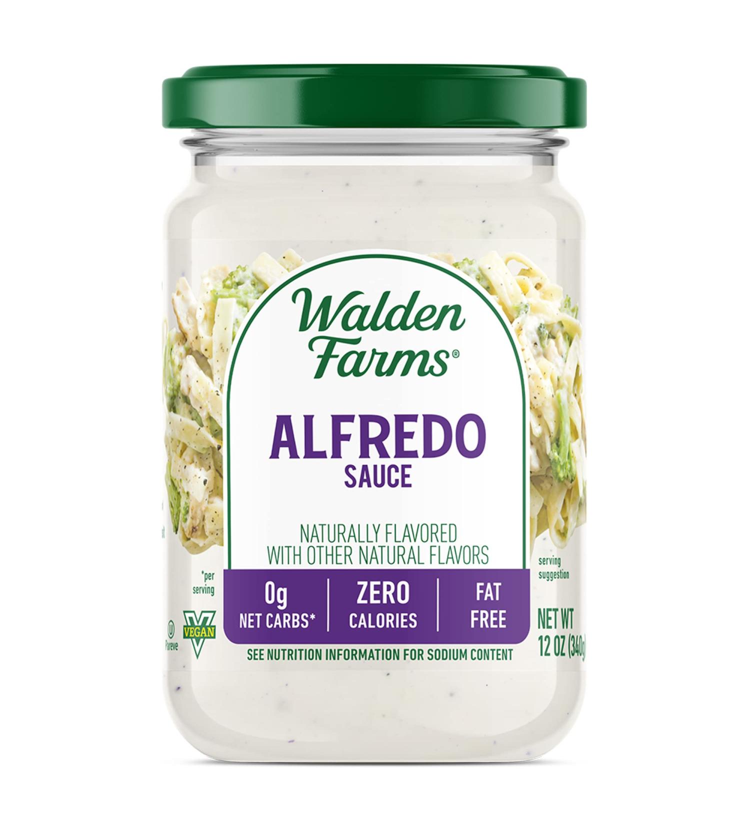 Walden Farms Light Alfredo Sauce 12 oz - Sugar, Fat, Calorie & Dairy Free, Vegan Friendly - Ideal for Pasta, Noodles, Chicken & Fresh Recipes - Buy Online on GoSupps.com