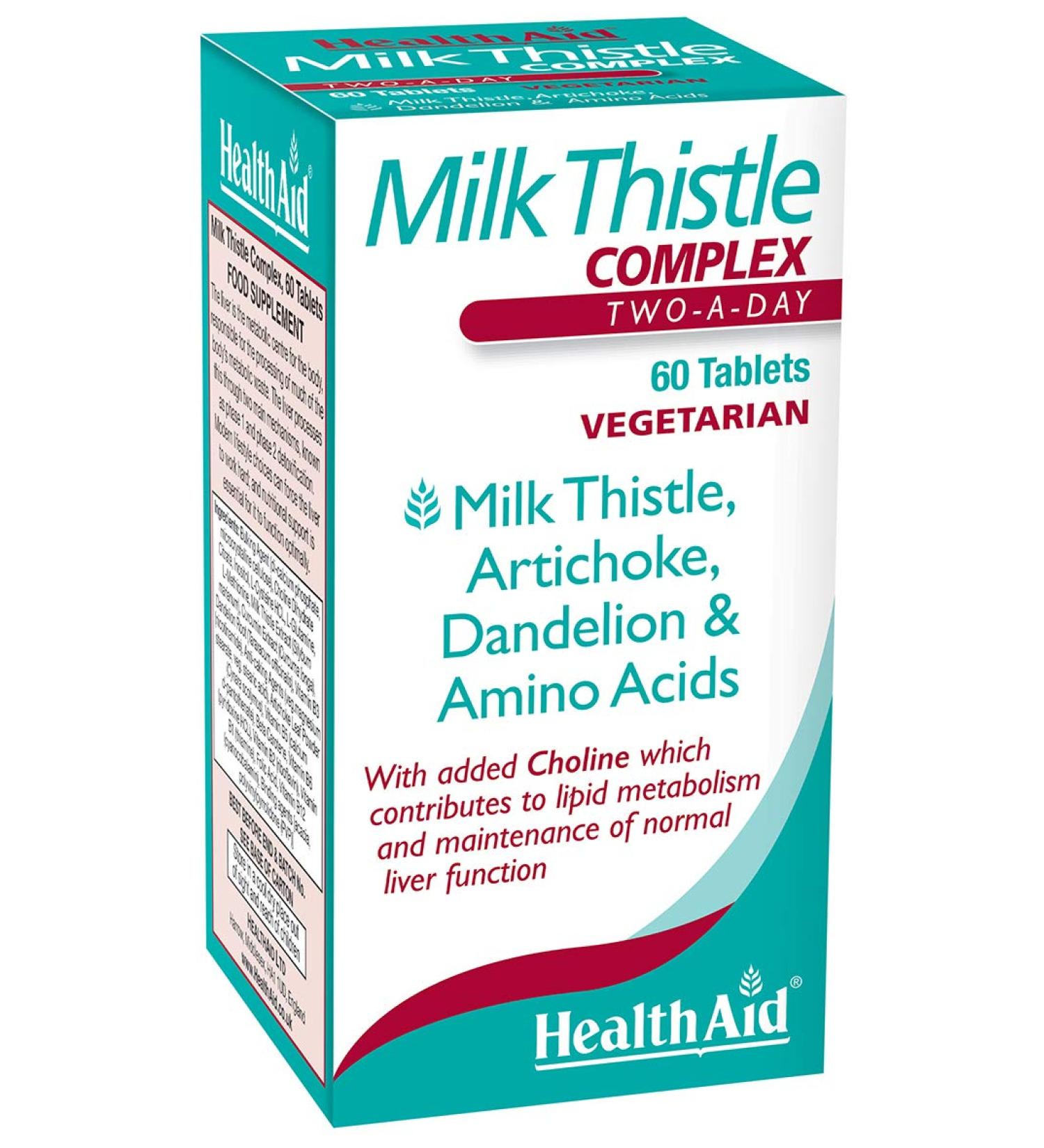 HealthAid Milk Thistle Complex 60 Vegetarian Tablets - Pack of 1 | Liver Support Supplement - Buy Online on GoSupps.com