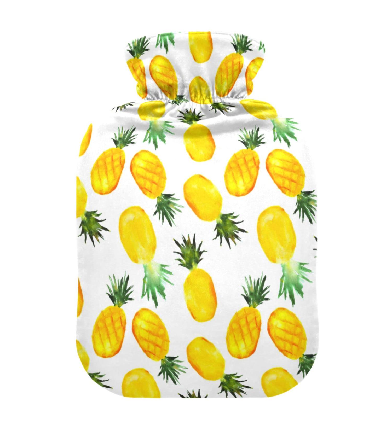 Hot Water Bottles with Pineapple Cover - 2L Pain Relief & Sore Muscle Warmer for Arthritis & Cold Feet | International Shipping - Buy Online on GoSupps.com