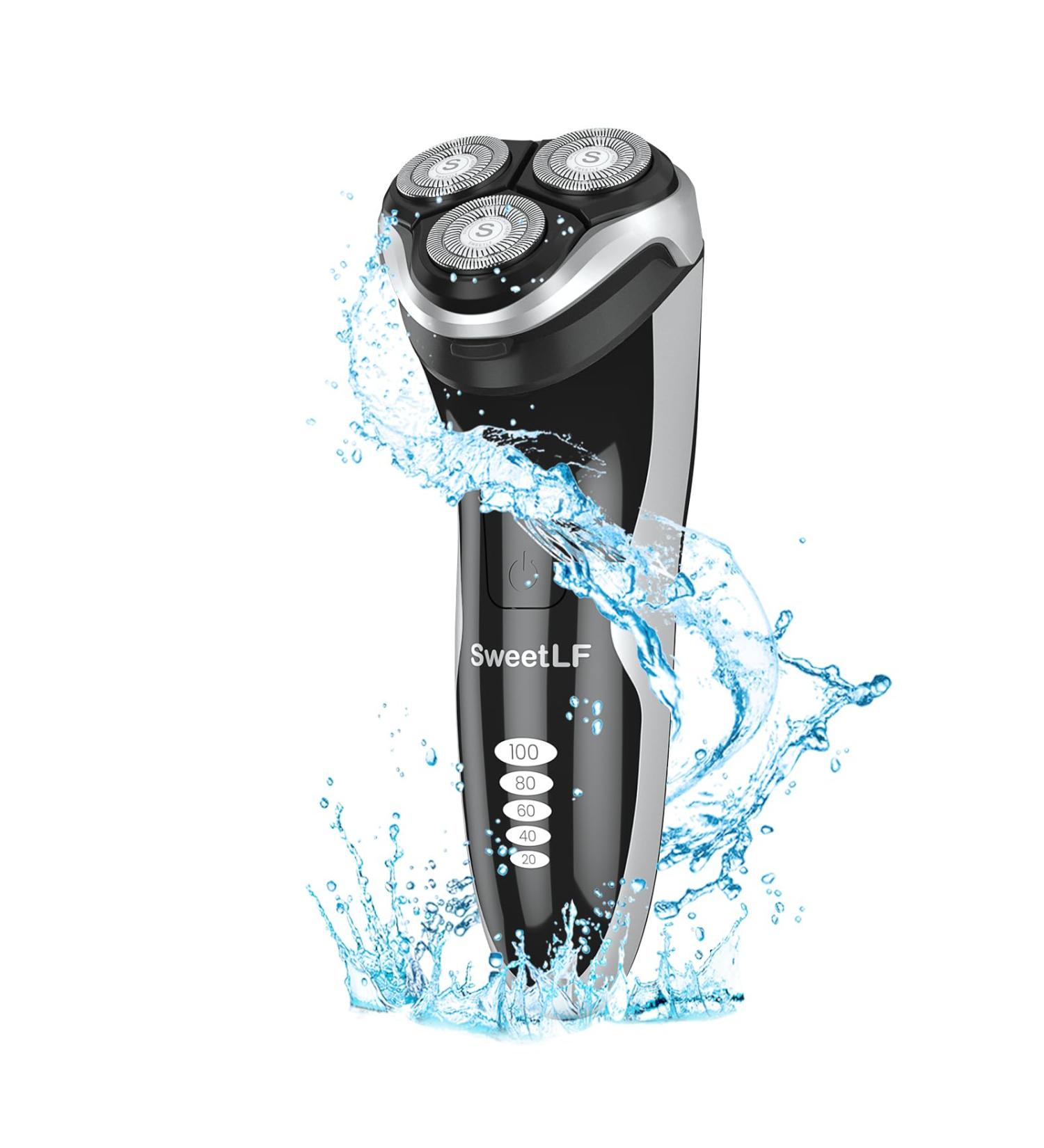 SweetLF Electric Razor for Men IPX7 Waterproof Razor Wet & Dry Use Rechargeable 3D Rotary Shaver with Pop-up Trimmer LED Display SWS7105 Black - Buy Online on GoSupps.com