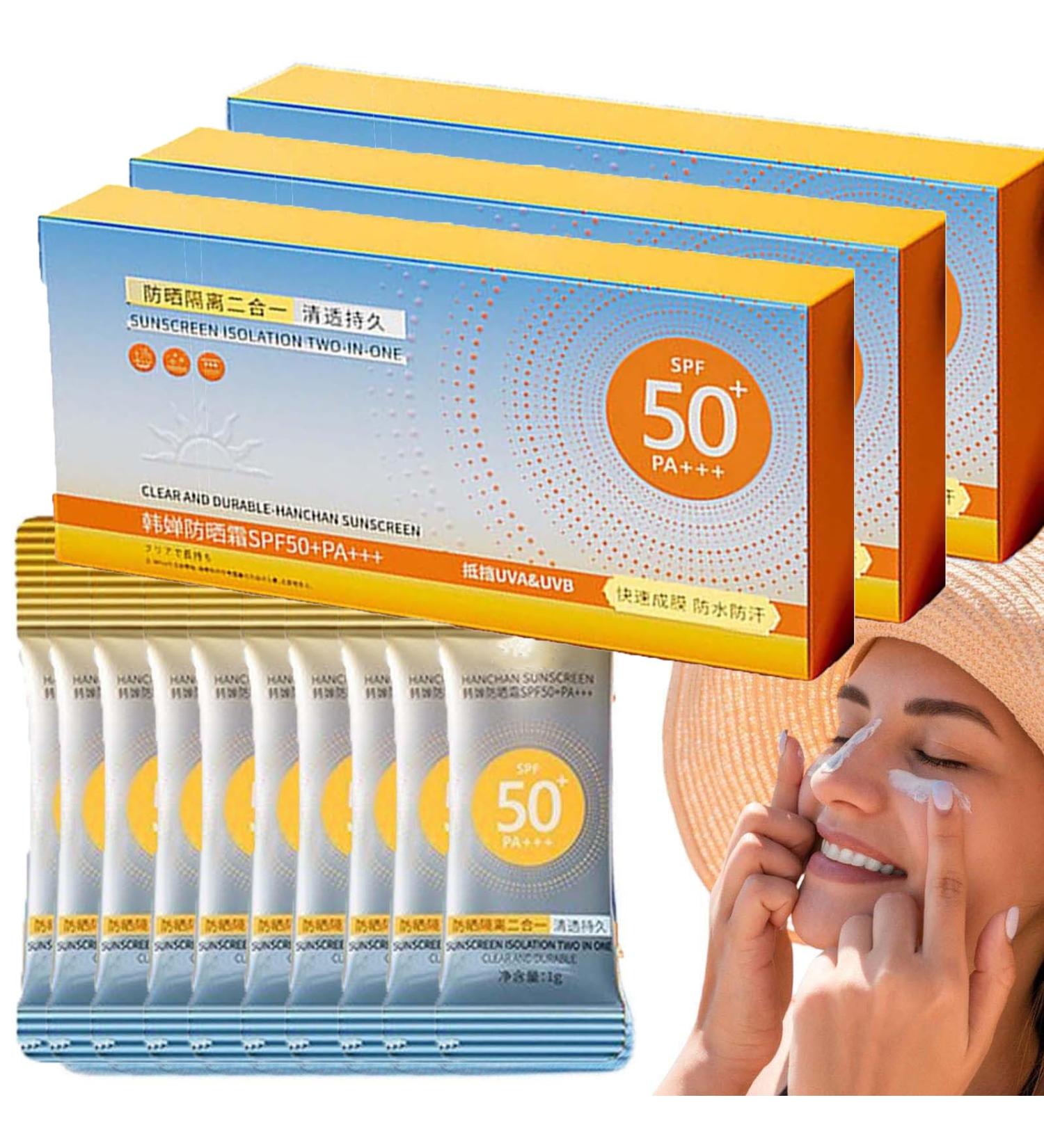  BAInuai Pack of 50 mini tubes of travel-size sunscreen waterproof sun protection with UVA/UVB protection SPF 50+ (3) - Buy Online on GoSupps.com