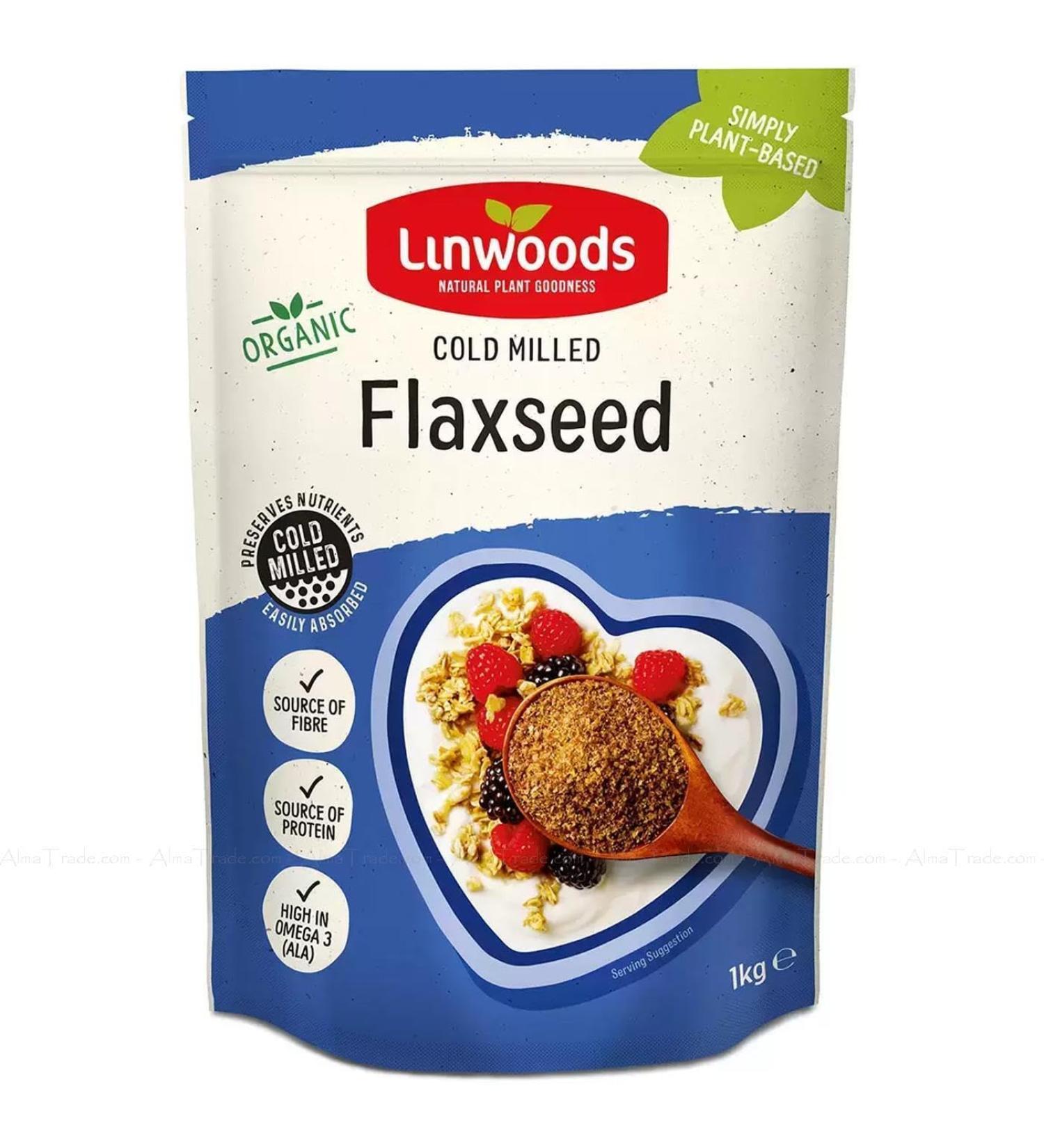 Linwoods Organic Milled Premium Flaxseed Omega3 Protein Iron Magnesium Seeds 1Kg - Buy Online on GoSupps.com