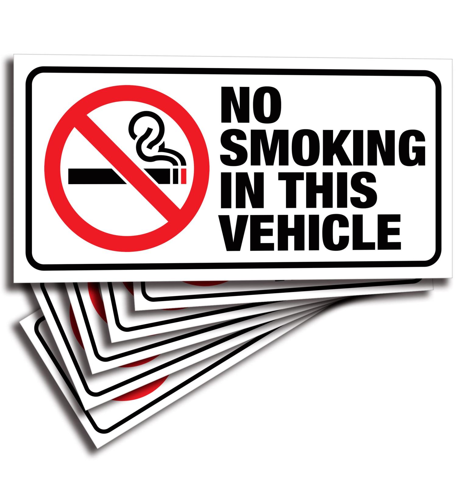 iSYFIX No Smoking Sticker Decals 6 Pack - 3x1.5 inch Premium Vinyl Stickers for Vehicles & Cars - Self-Adhesive, UV & Weather Resistant, Indoor/Outdoor - Black Frame - Buy Online on GoSupps.com