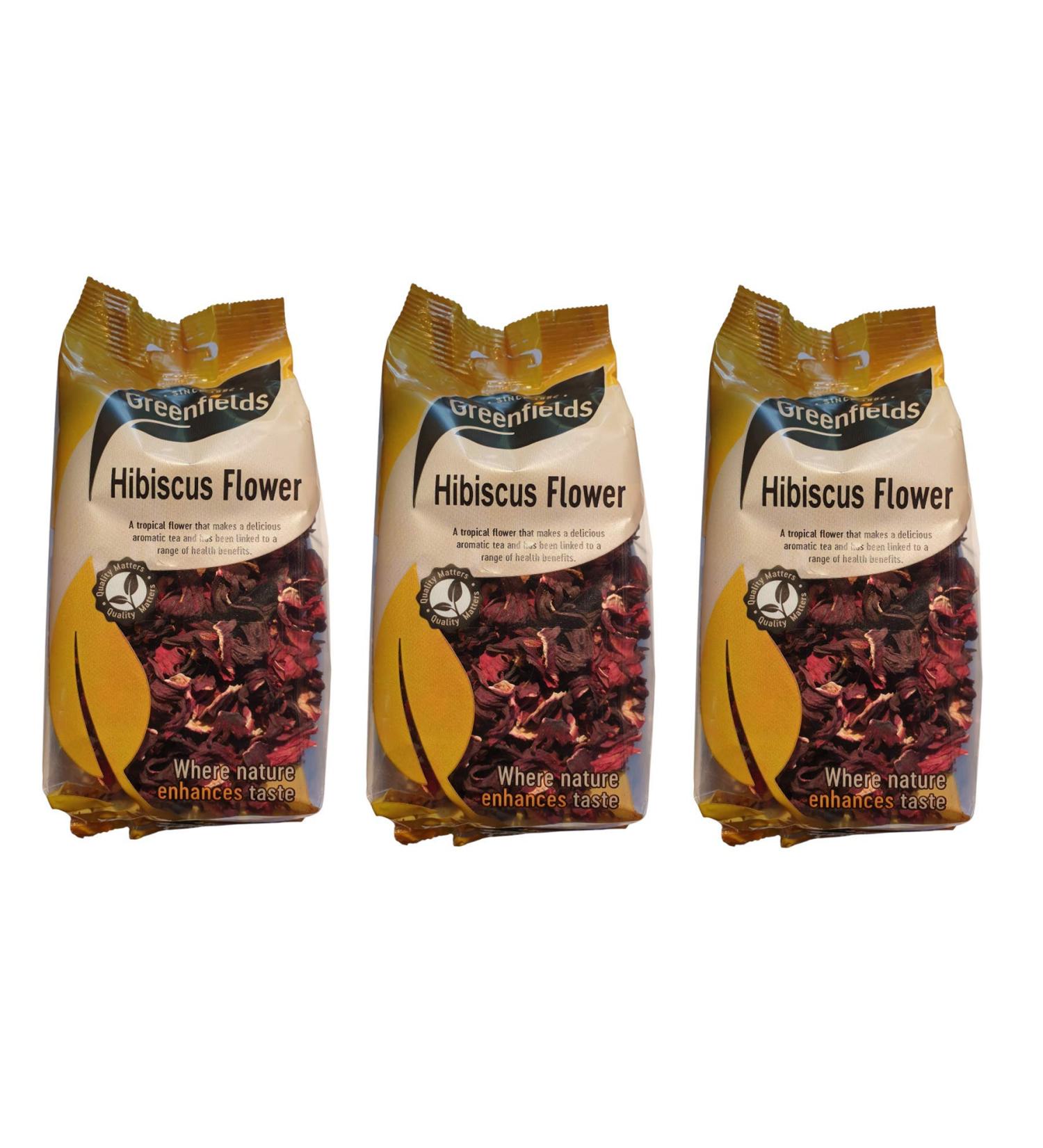 Hibiscus Flower Herbal Tea / Sorrel Tea - 3 x 65g Bags - Greenfields - Buy Online on GoSupps.com