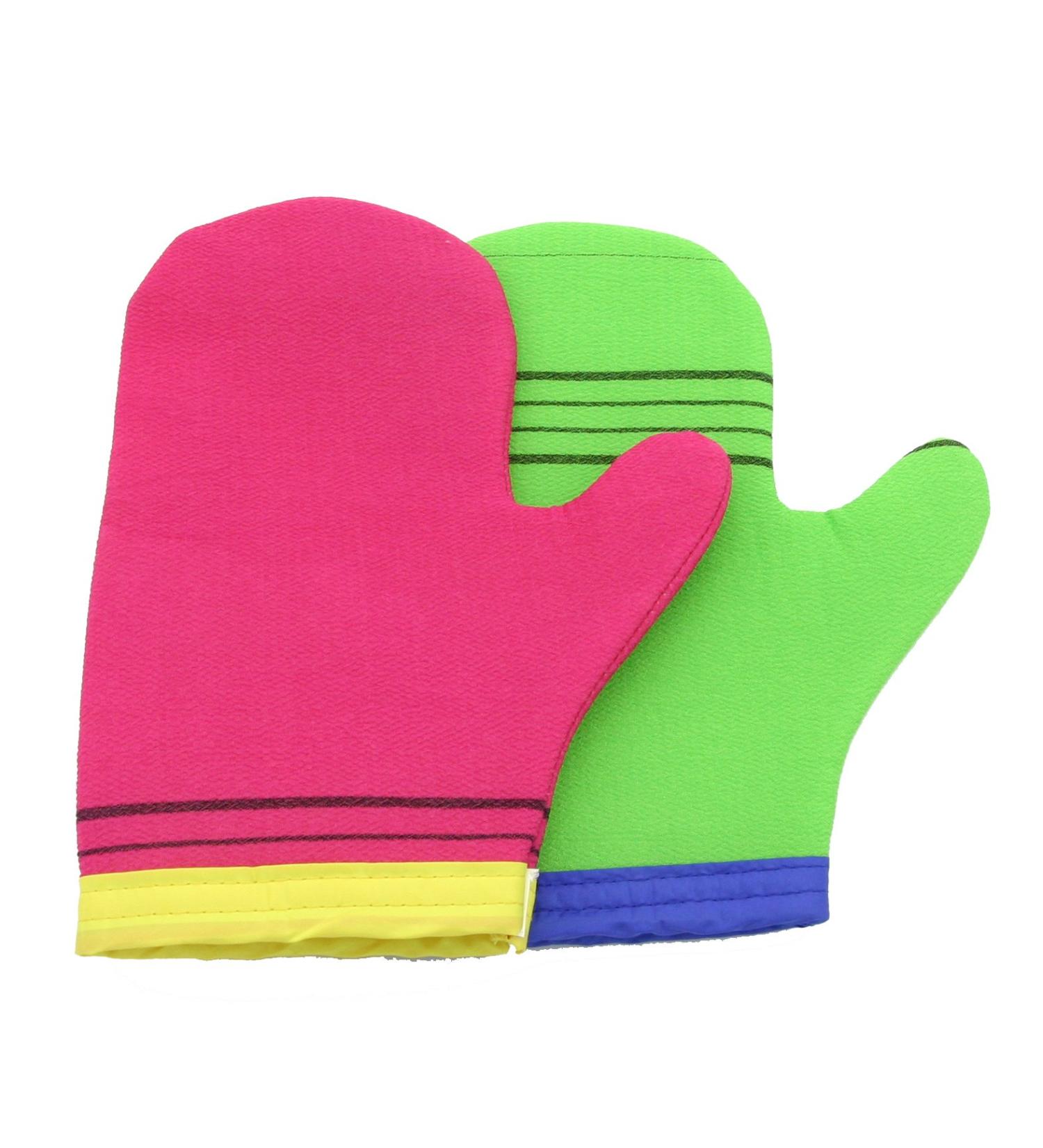 Korean Body Exfoliating Gloves Mitt Set - Green & Red | Home&Home - Buy Online on GoSupps.com