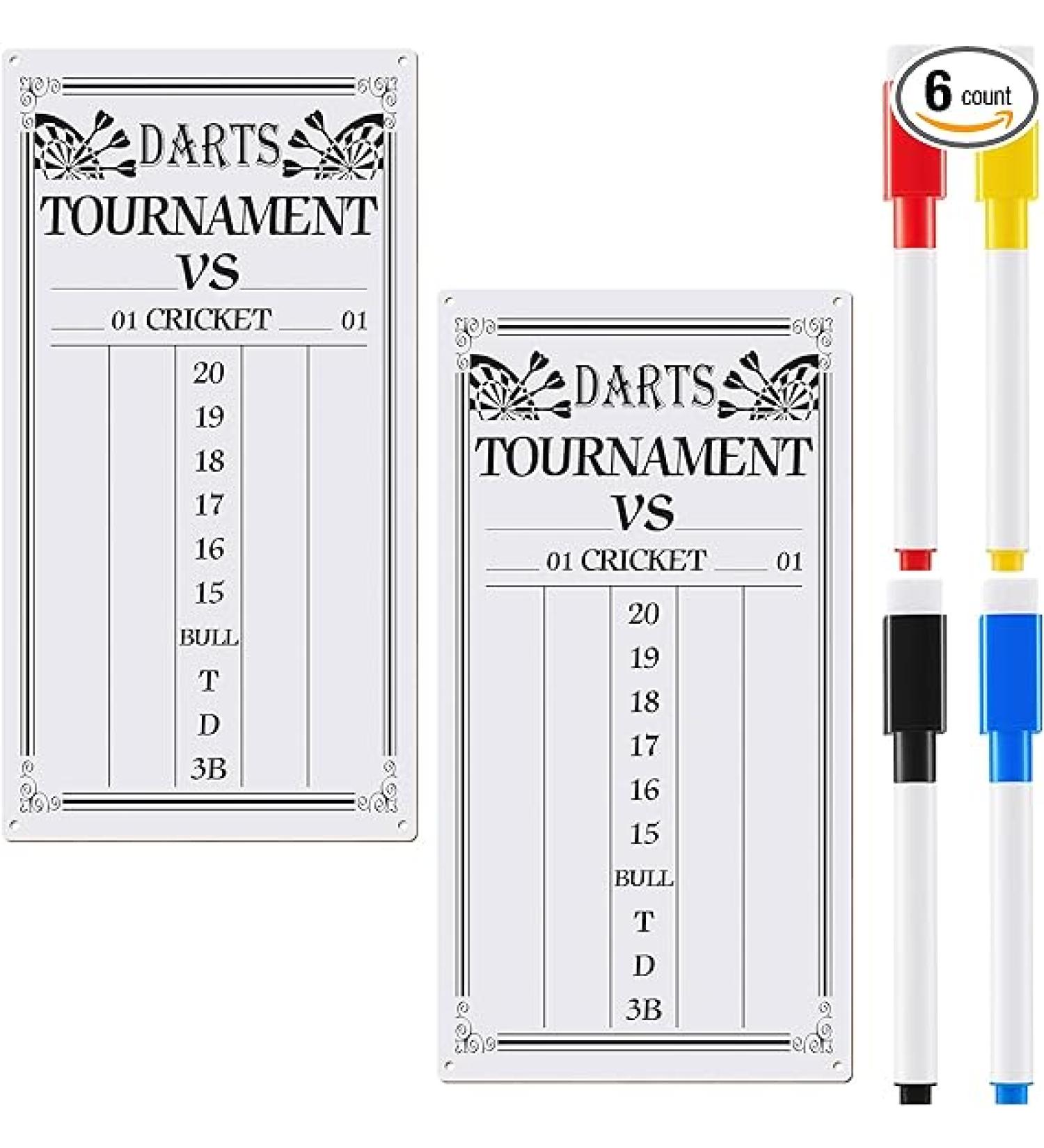 Dart Scoreboard Set with 4 Markers - Ideal for Cricket and 01 Dart Games | 15 x 7.8 Inches - Buy Online on GoSupps.com