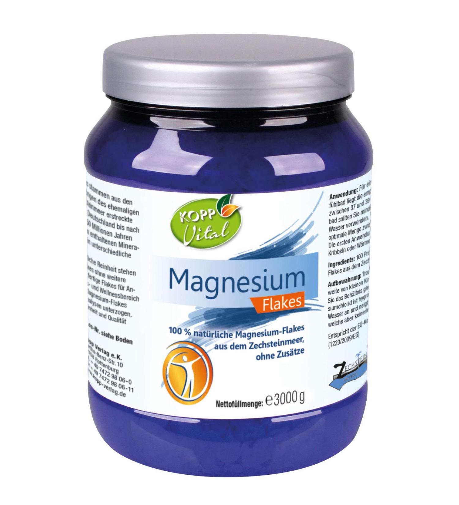 KOPP Vital Magnesium Flakes - Vegan 3 kg | High-Quality Magnesium for Muscle Relaxation & Recovery - Buy Now! - Buy Online on GoSupps.com