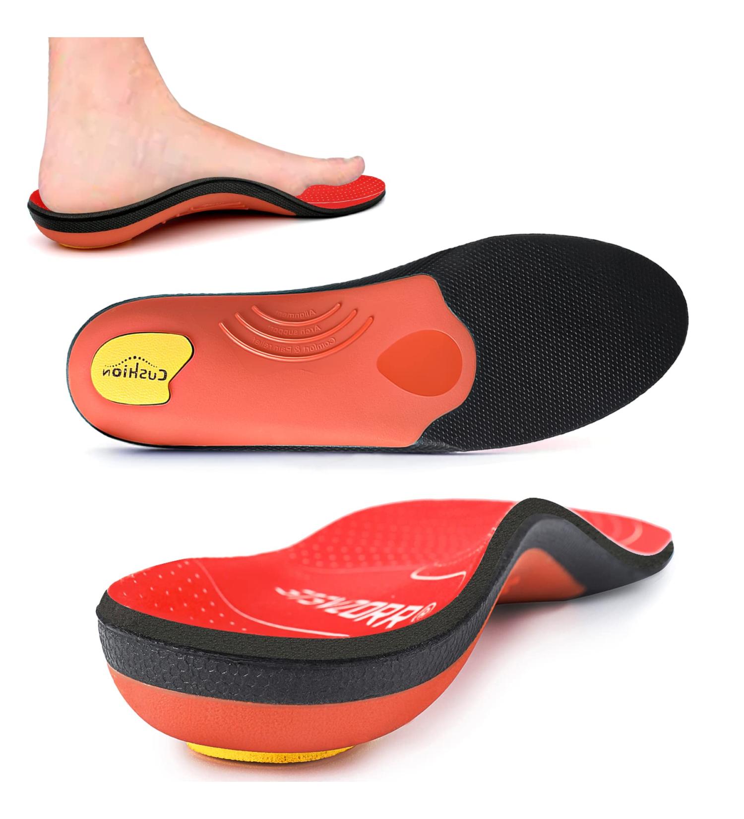 Orthotic Insoles Arch Support Full Length Inserts - Pinnacle Plus for Flat Feet, Metatarsalgia & Plantar Fasciitis - UK-6 (Red) - Buy Online on GoSupps.com
