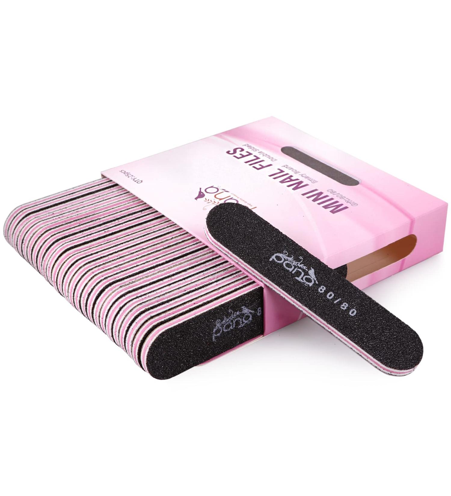25pcs PANA Mini Double-Sided Emery Nail File for Manicure/Pedicure - Black (Grit 80/80) - Buy Online on GoSupps.com