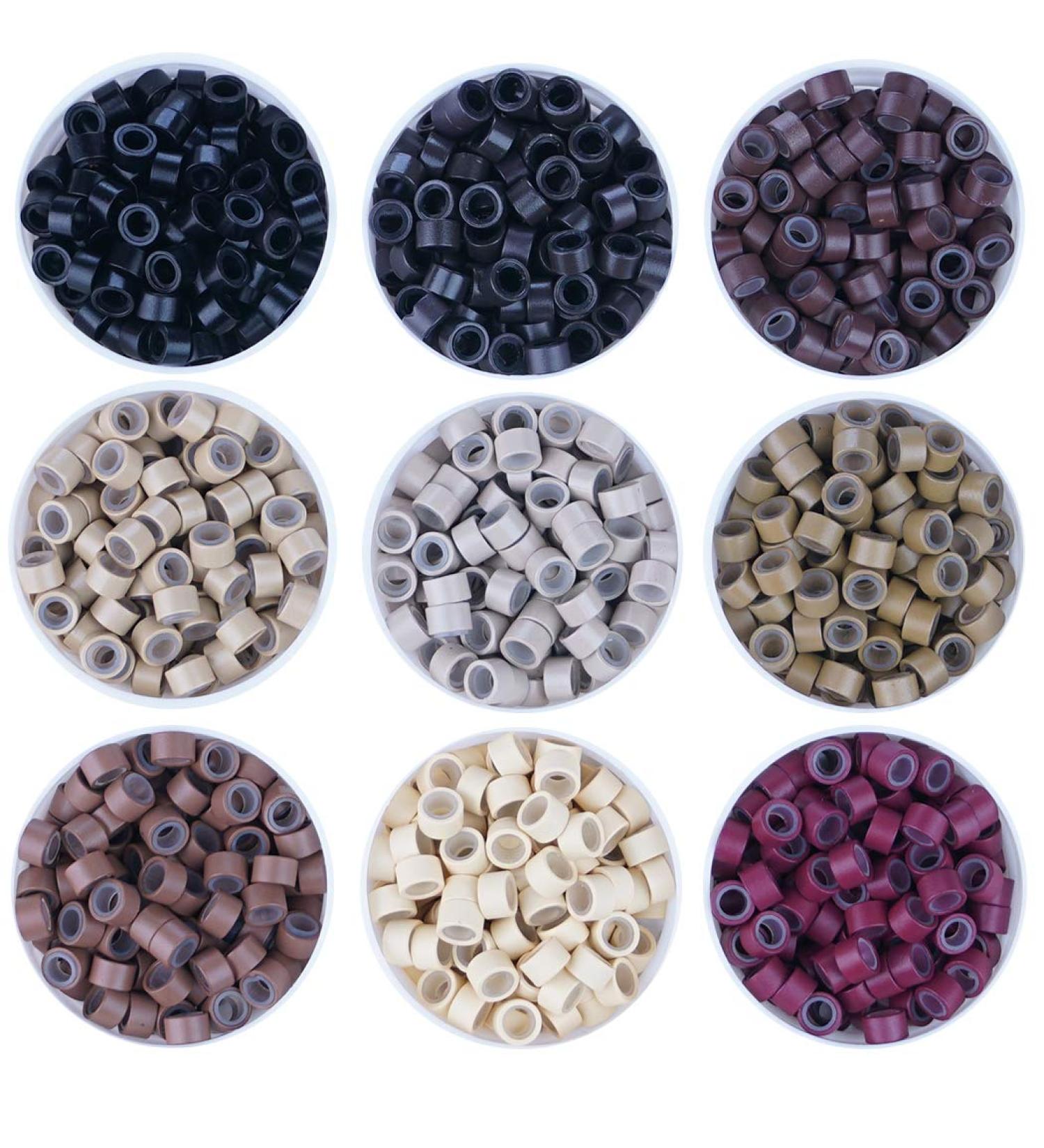 KOCONI 1000Pcs 5.0mm Silicone Micro Rings for Pre Bonded Hair Extensions - #6 Beige Blond - Buy Online on GoSupps.com