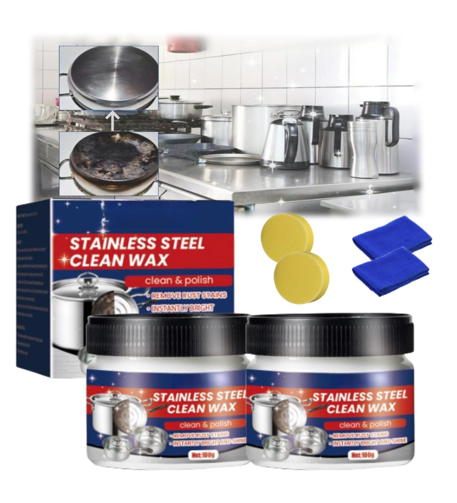 Stainless Steel Clean Wax Magical Nano-Technology Stainless Steel Cleaning Paste Stainless Steel Cleaner And Polish 3 In 1 Stainless Steel Wax Cleaner for Grease Sink Oven (2 Pcs) - Buy Online on GoSupps.com