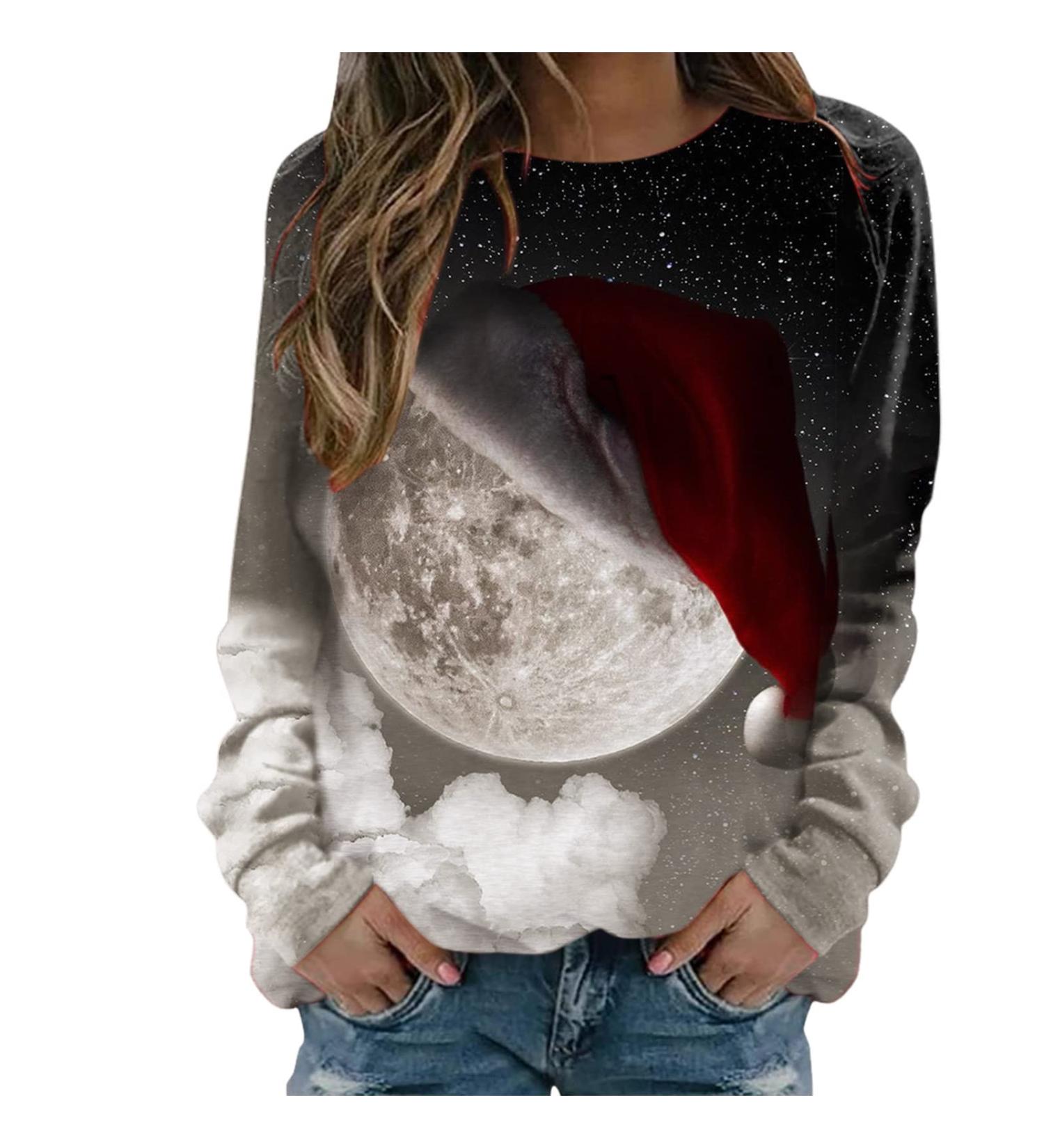 Women's White Christmas Cat Sweatshirt | Fleece Xmas Sweater | Christmas Sweaters for Women - Size XL - Buy Online on GoSupps.com