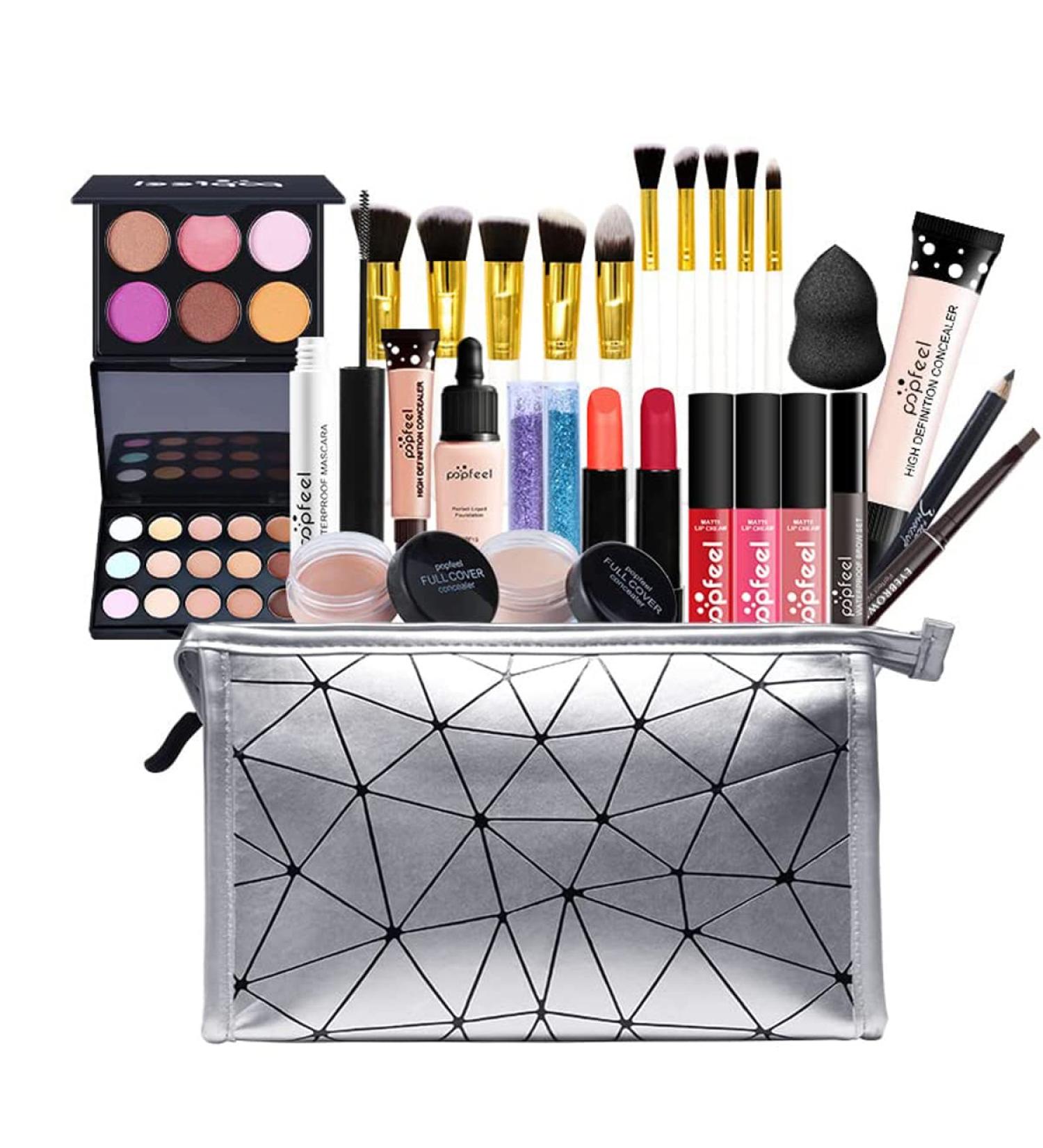 All-In-One Makeup Kit: Eyeshadow Palette Lipstick Eyebrow Pencil & More - Perfect for Travel & Business - Buy Online on GoSupps.com